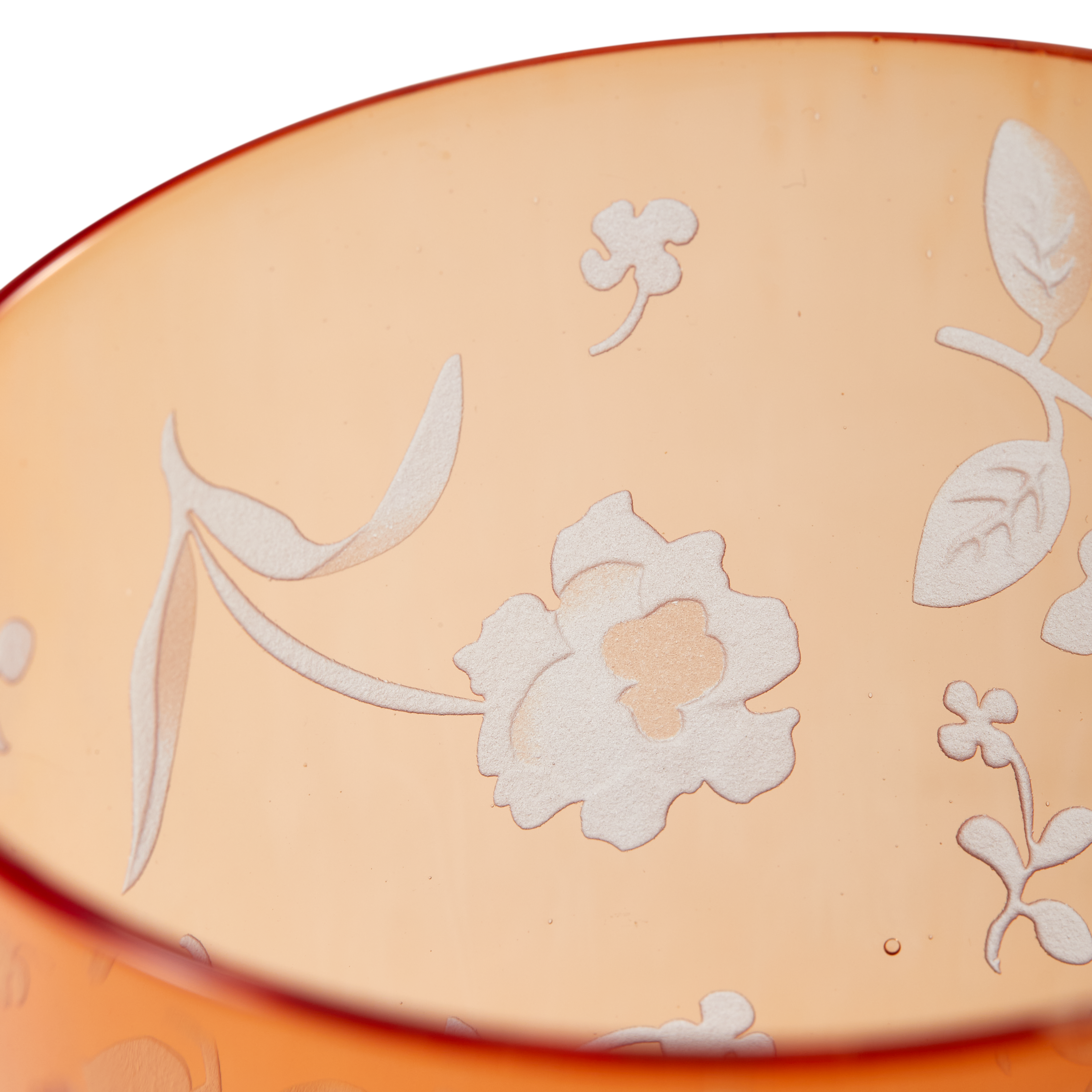 Sada sklenic ROZPTÝLENÉ KVĚTINY oranžová s pískovaným vzorem