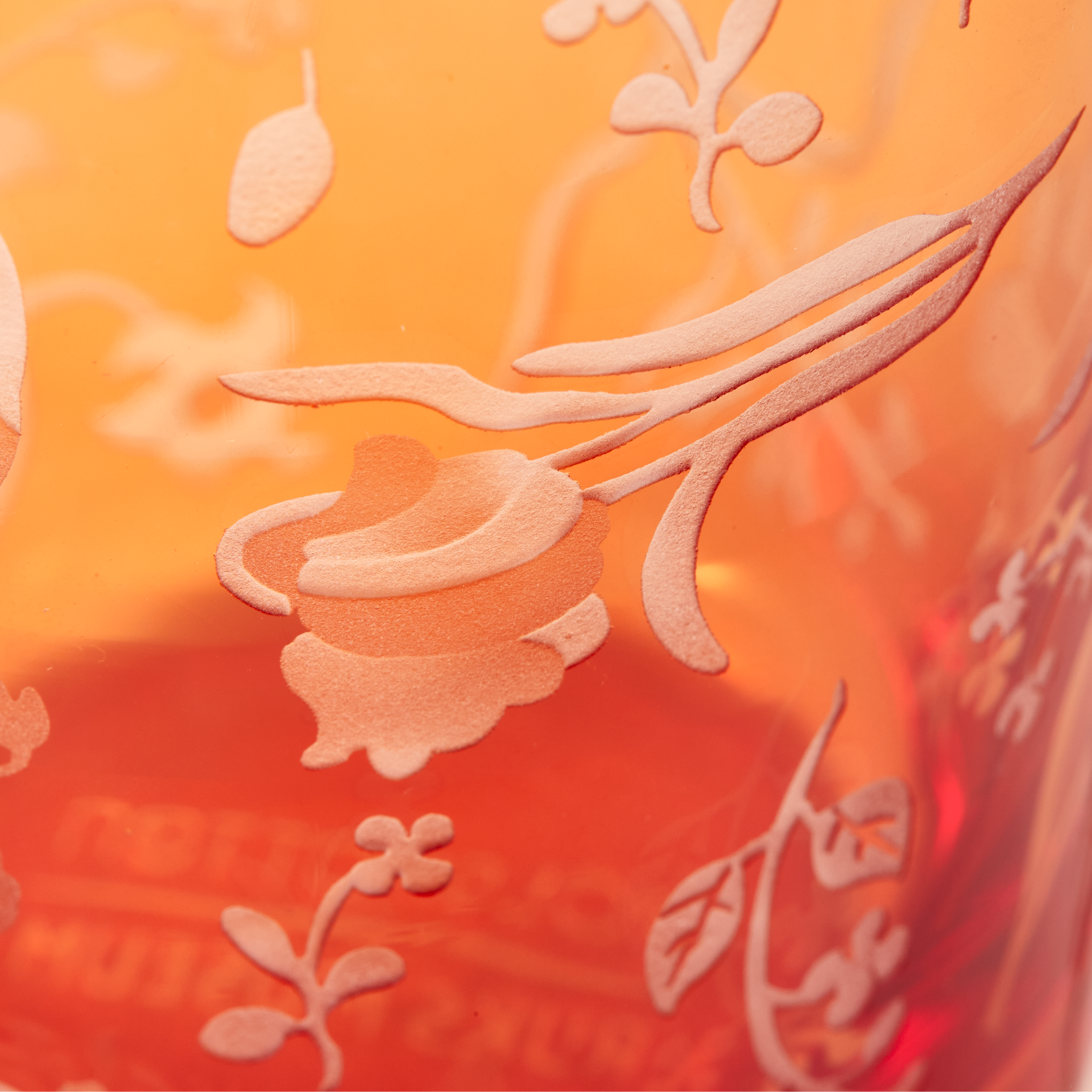 Sada sklenic ROZPTÝLENÉ KVĚTINY oranžová s pískovaným vzorem