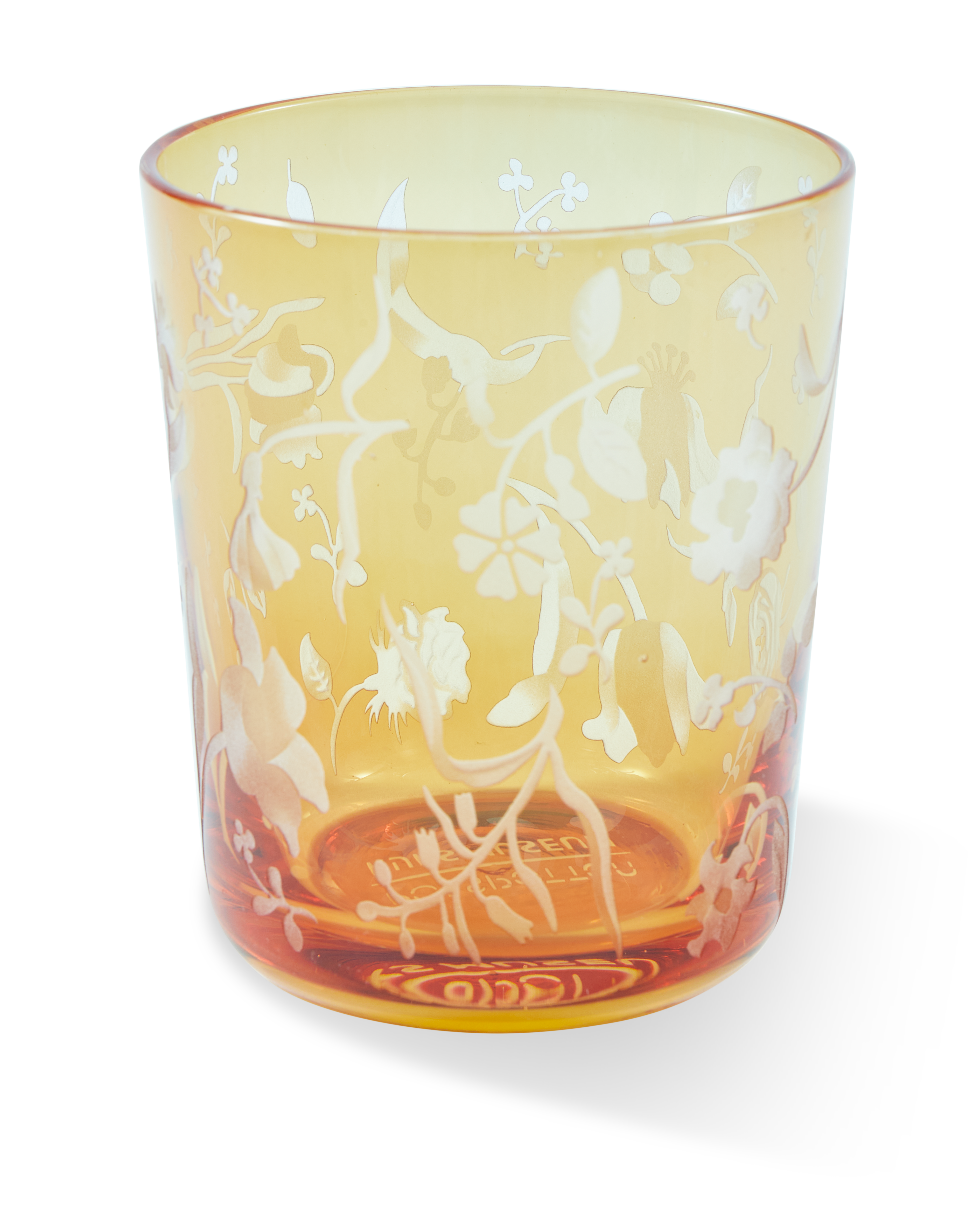 Sada sklenic ROZPTÝLENÉ KVĚTY žluté s pískovaným vzorem