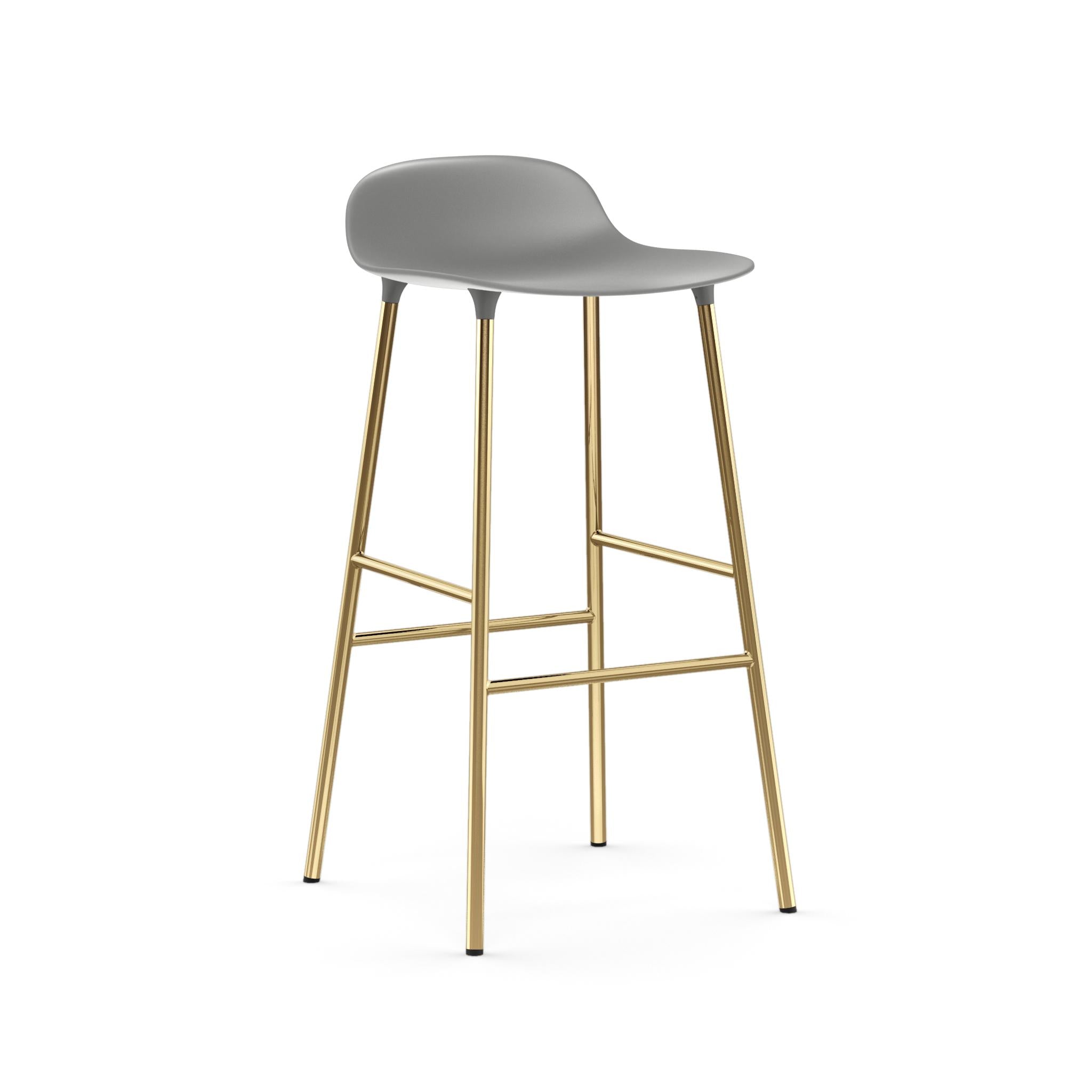 Hocker Form Gray with a golden base