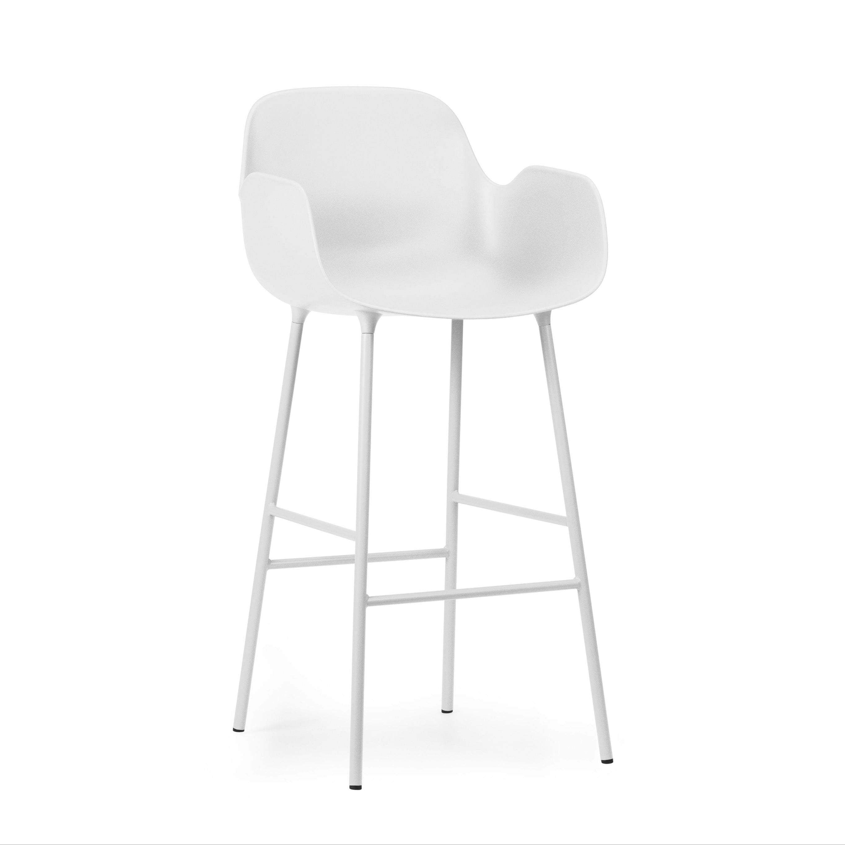 Bar chair with armrests white forms