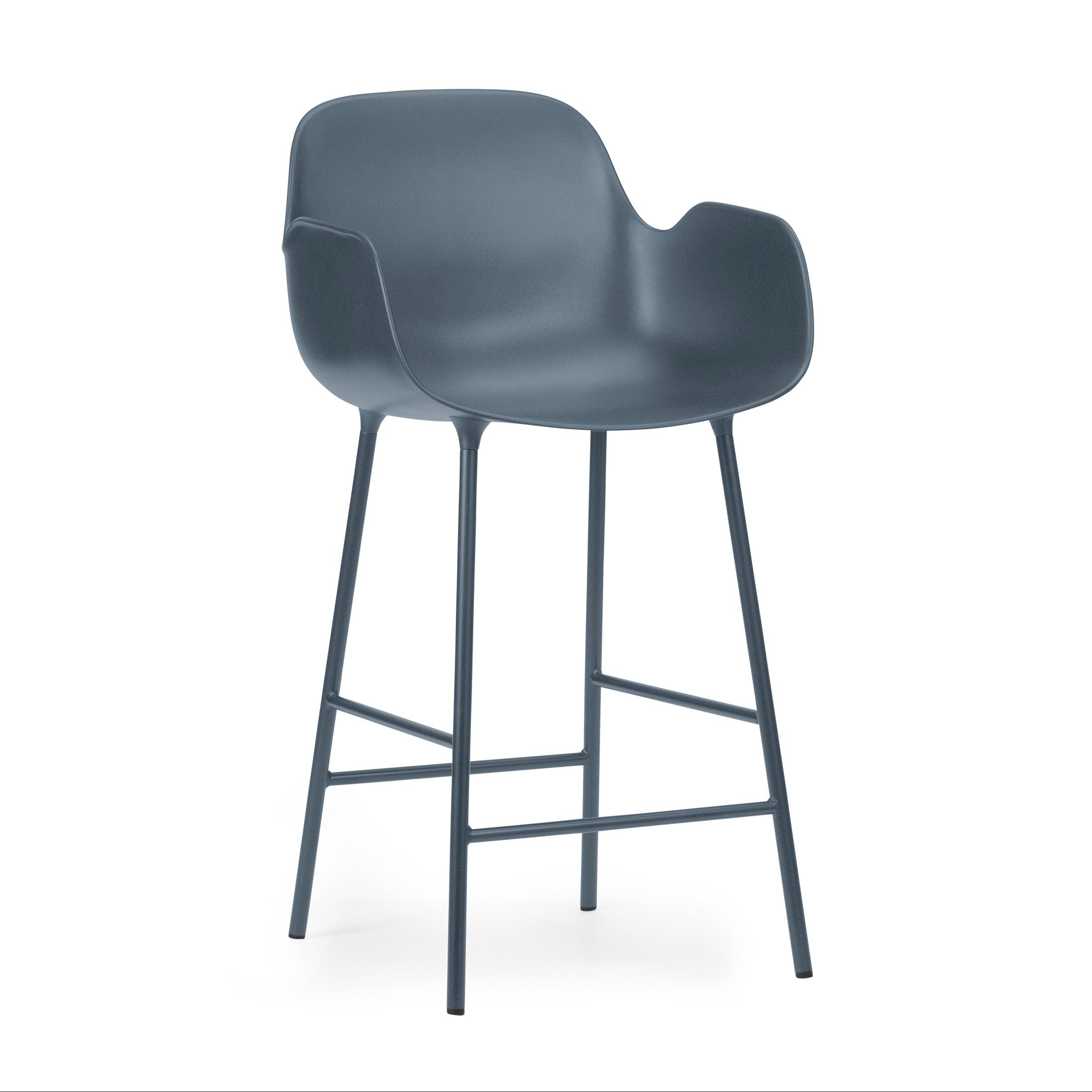 Bar chair with armrests of blue sea forms