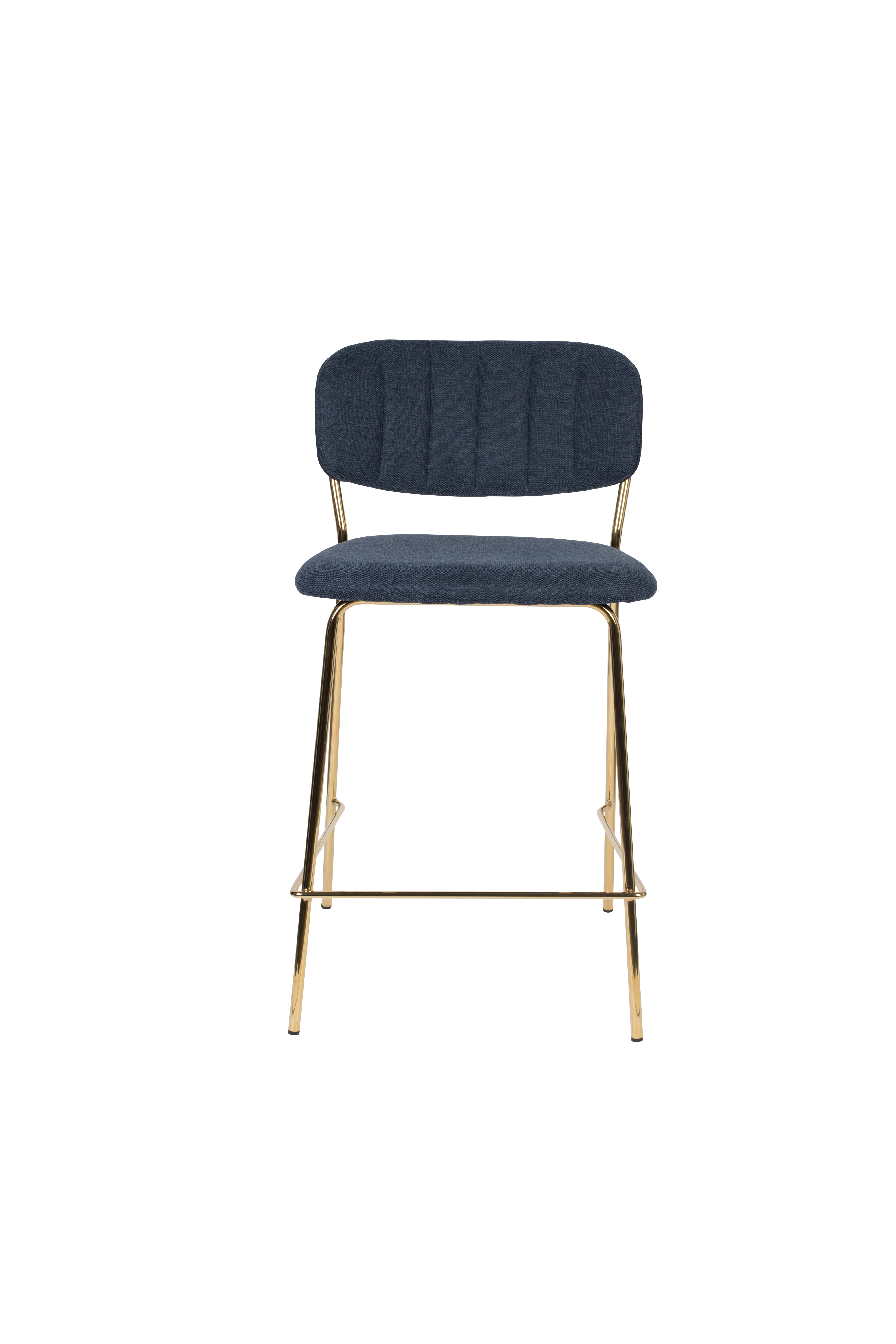 JOLIEN Dark Blue Stool with Gold Base
