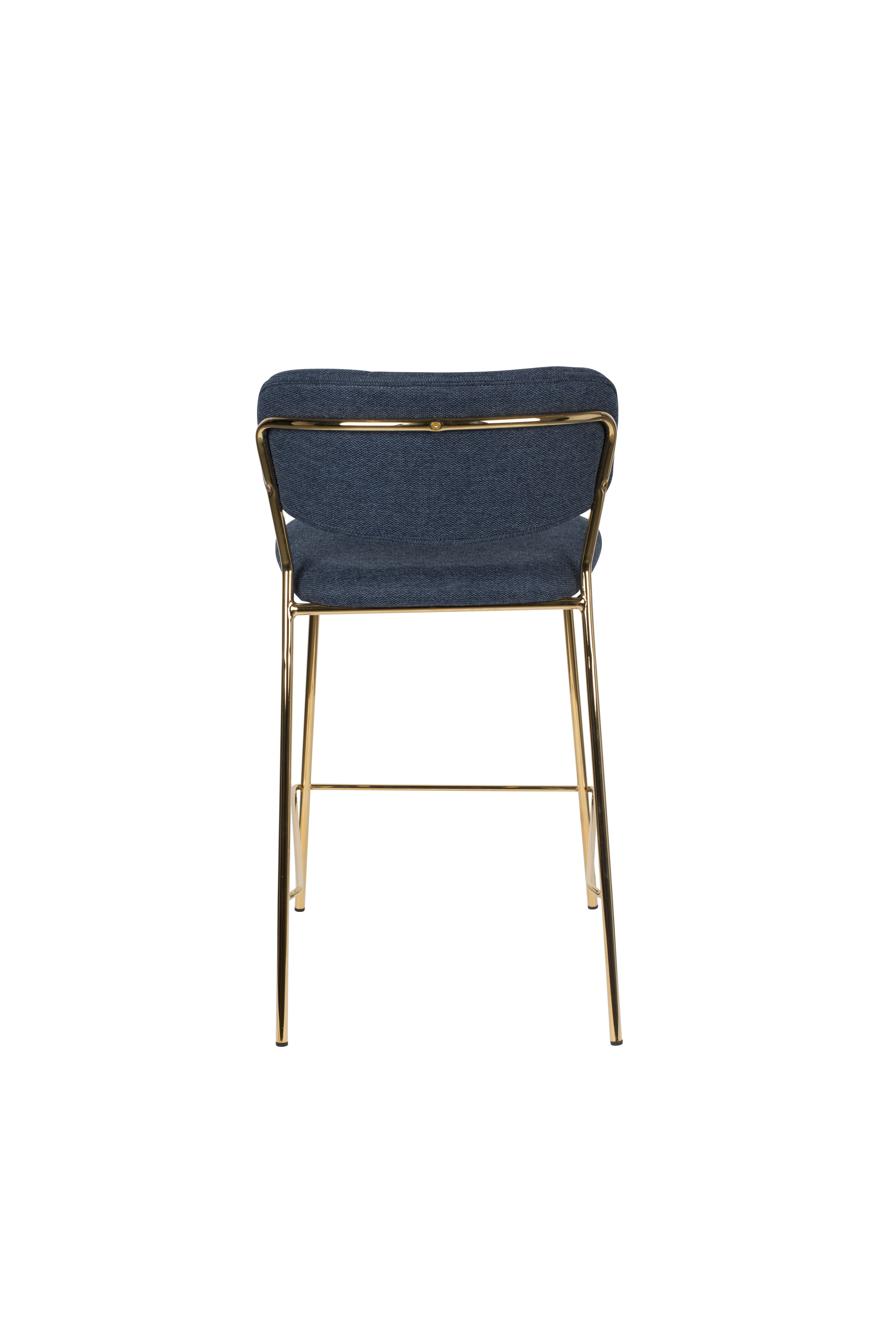 JOLIEN Dark Blue Stool with Gold Base