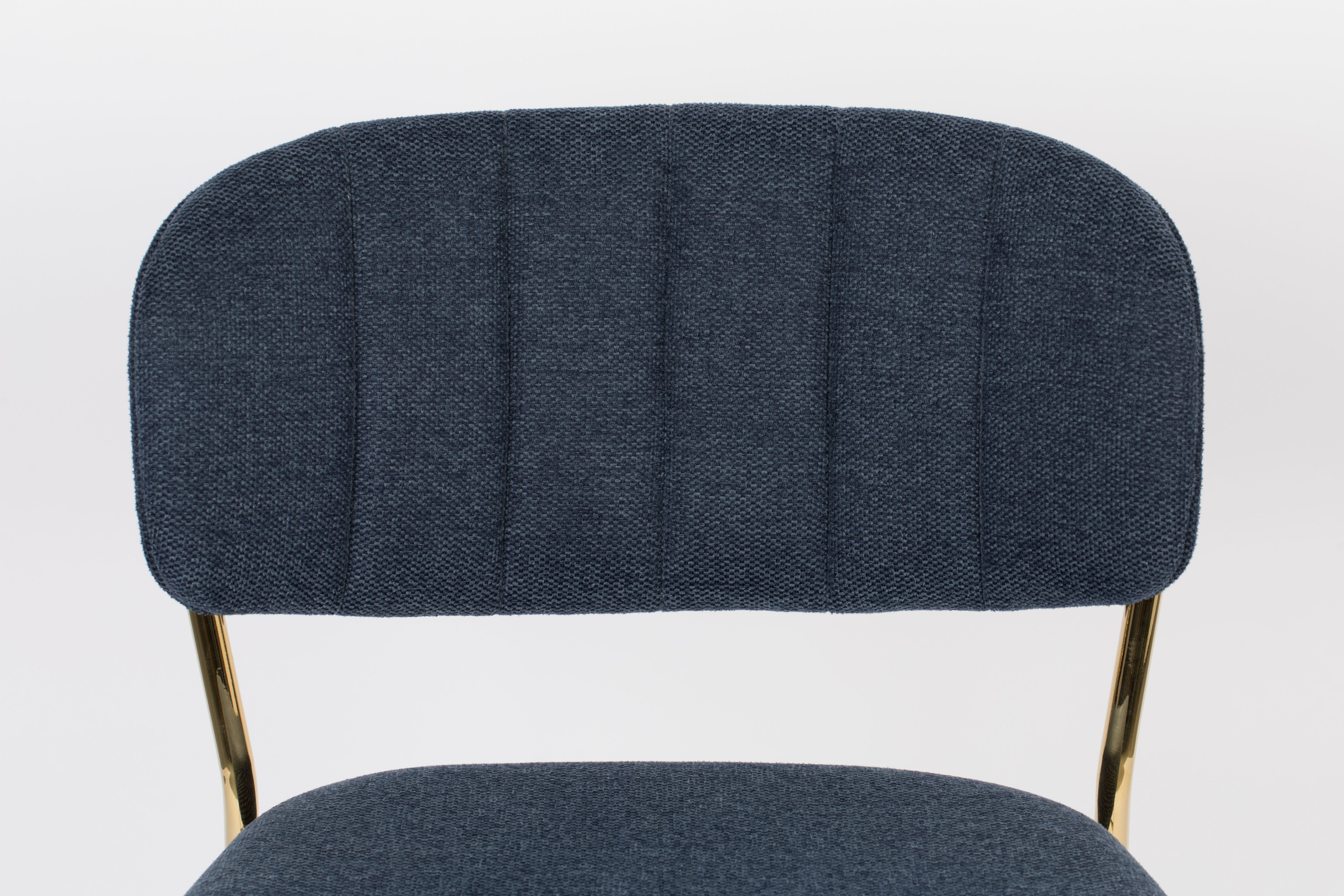 JOLIEN Dark Blue Stool with Gold Base