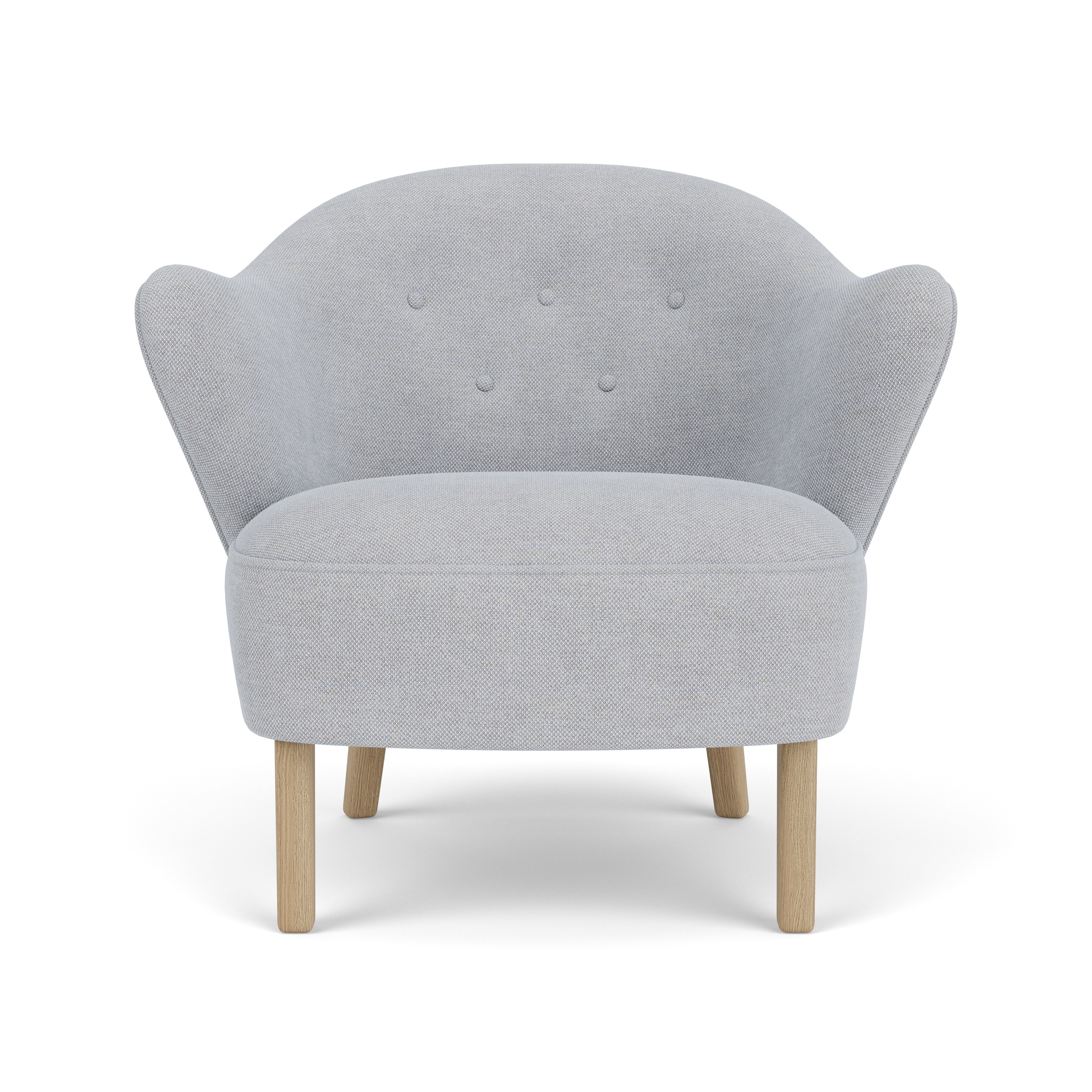 INGEBORG light gray armchair with oak base
