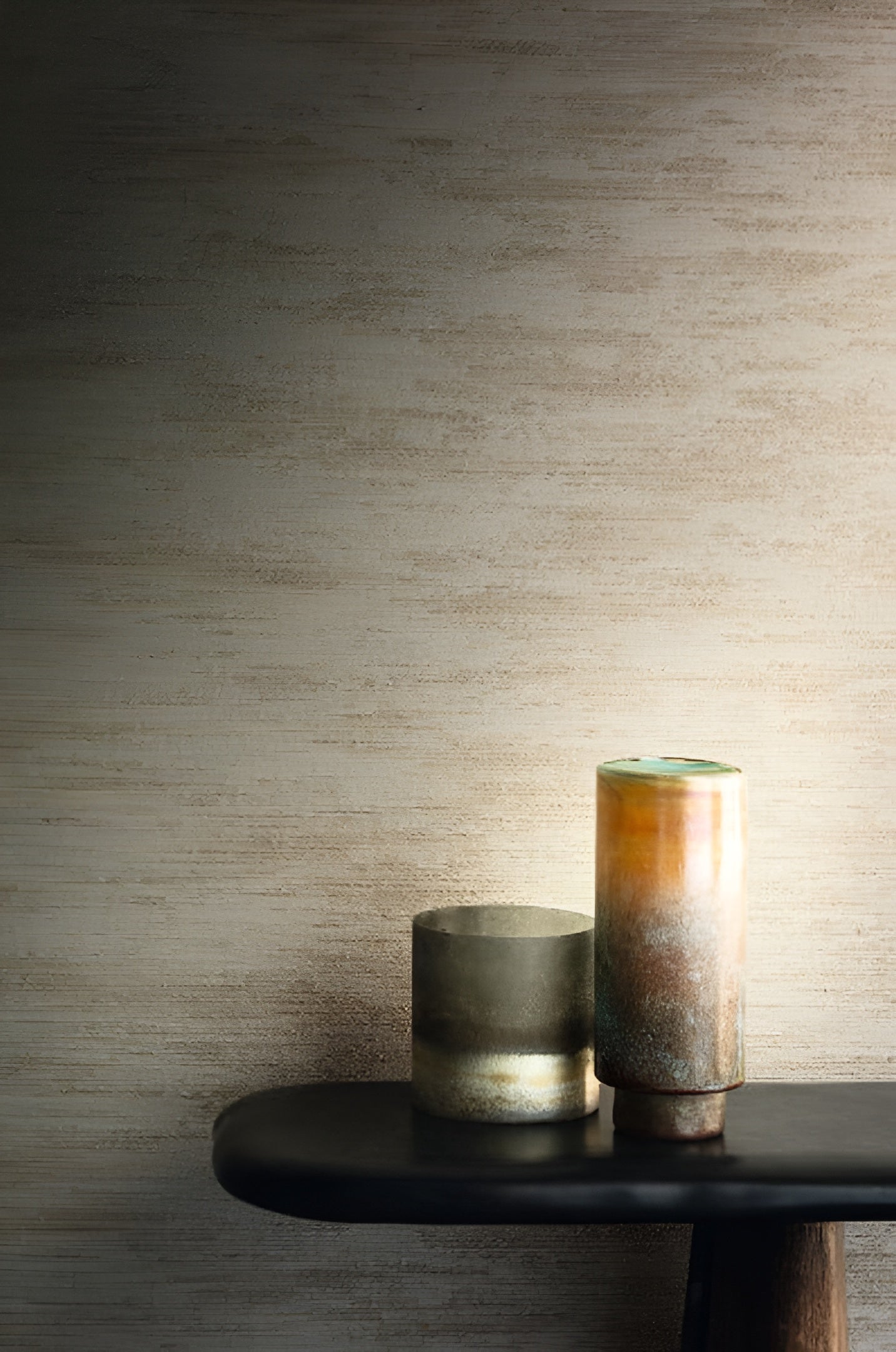 Tapeta textilní strukturovaná POWELL - MARRON GLACÉ ztlumená zelená