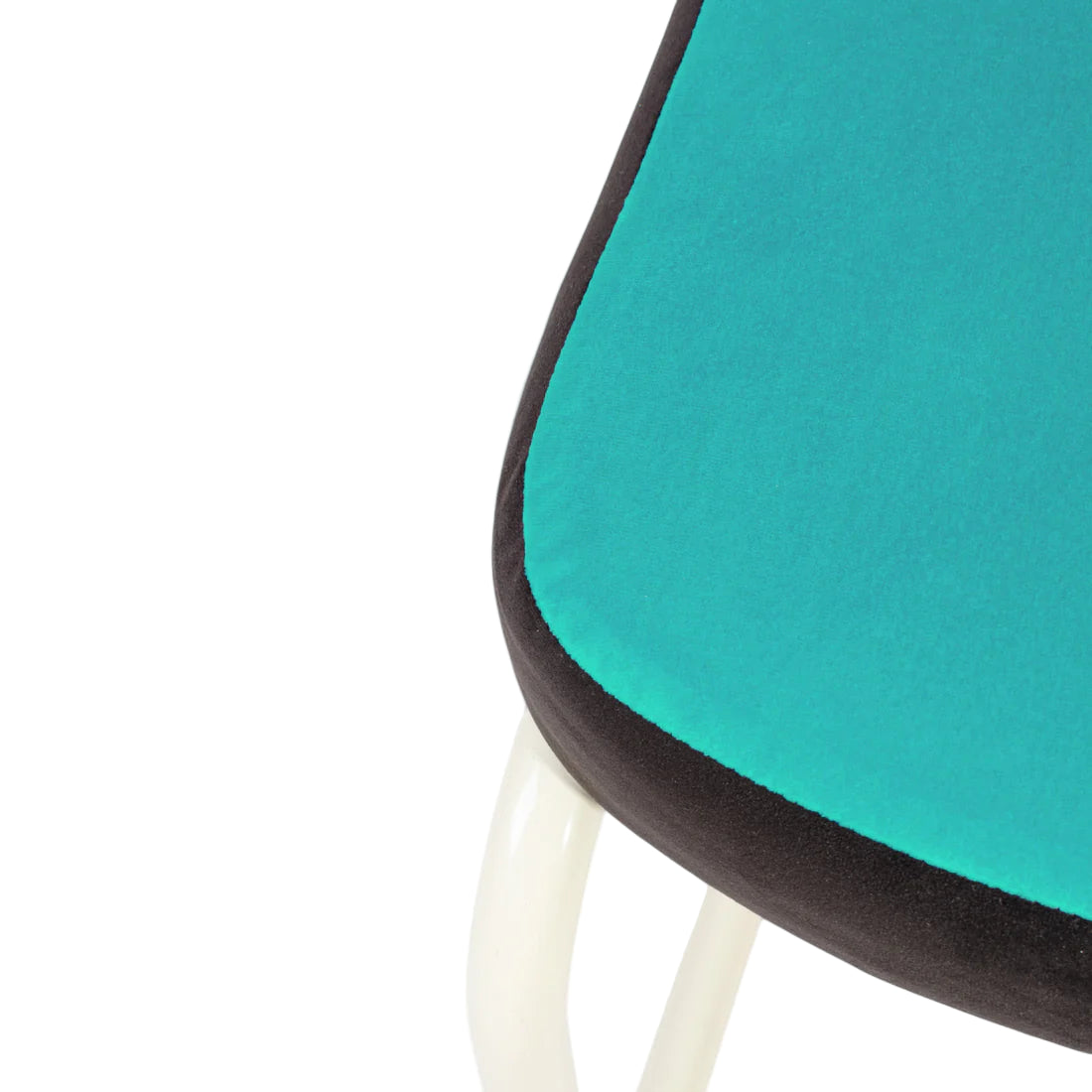 Židle SUPERCHAIR ČERVENÁ MŘÍŽKA tyrkysová s jasně žlutým podstavcem