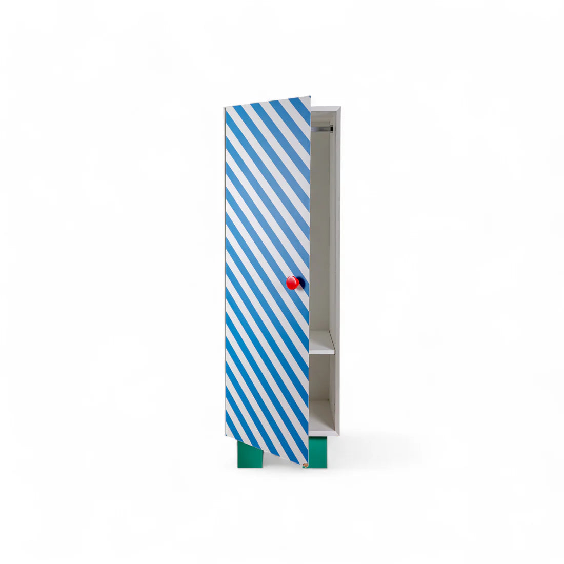 Skříň SUPERCLOSET MODRÉ PRUHY žlutá s modrou a zelenou