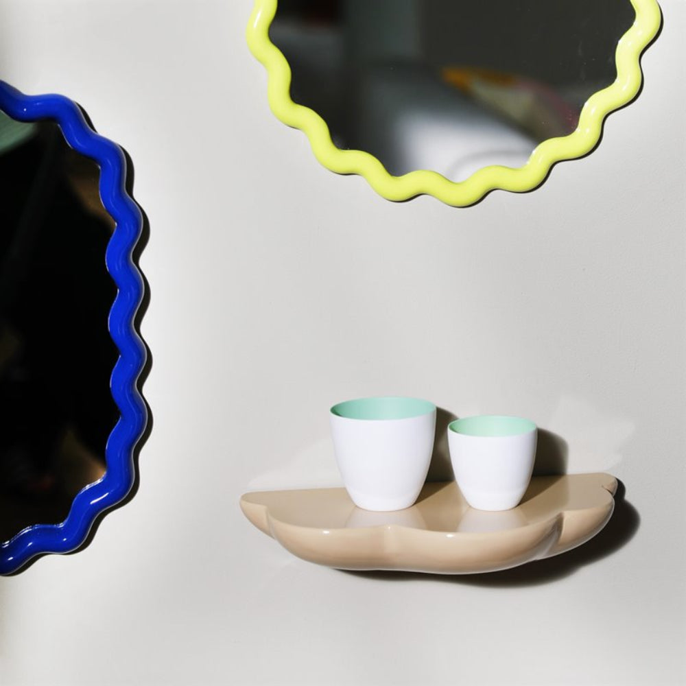 Ovalné zrcadlo ZIGZAG modré