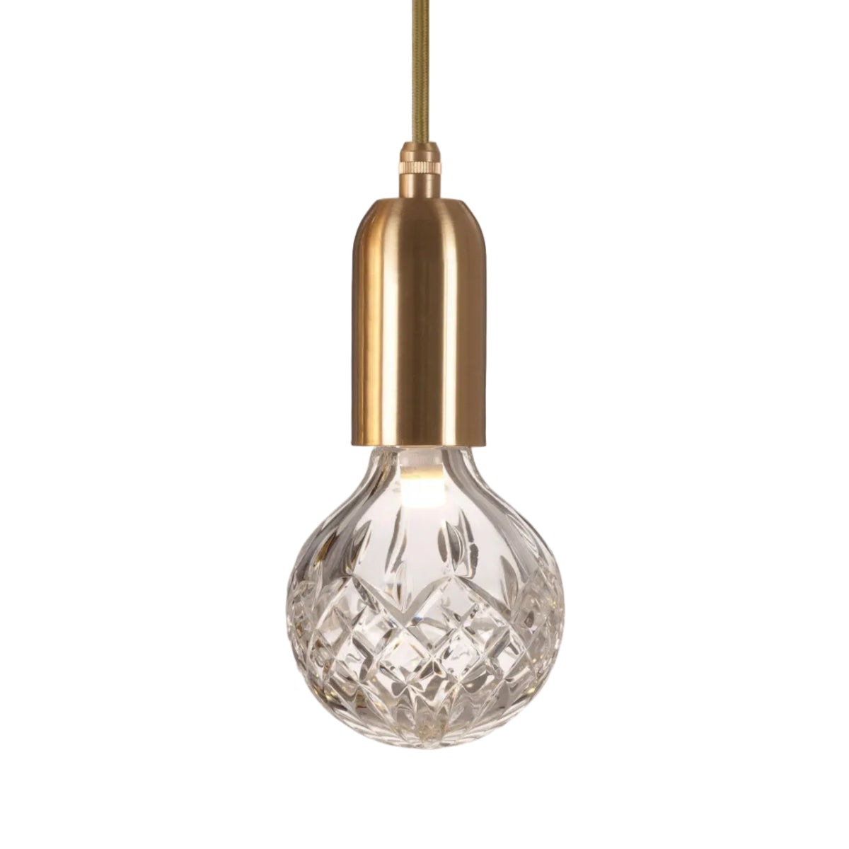 Lustrná lampa CRYSTAL BULB s křišťálovým sklem a mosazným povrchem