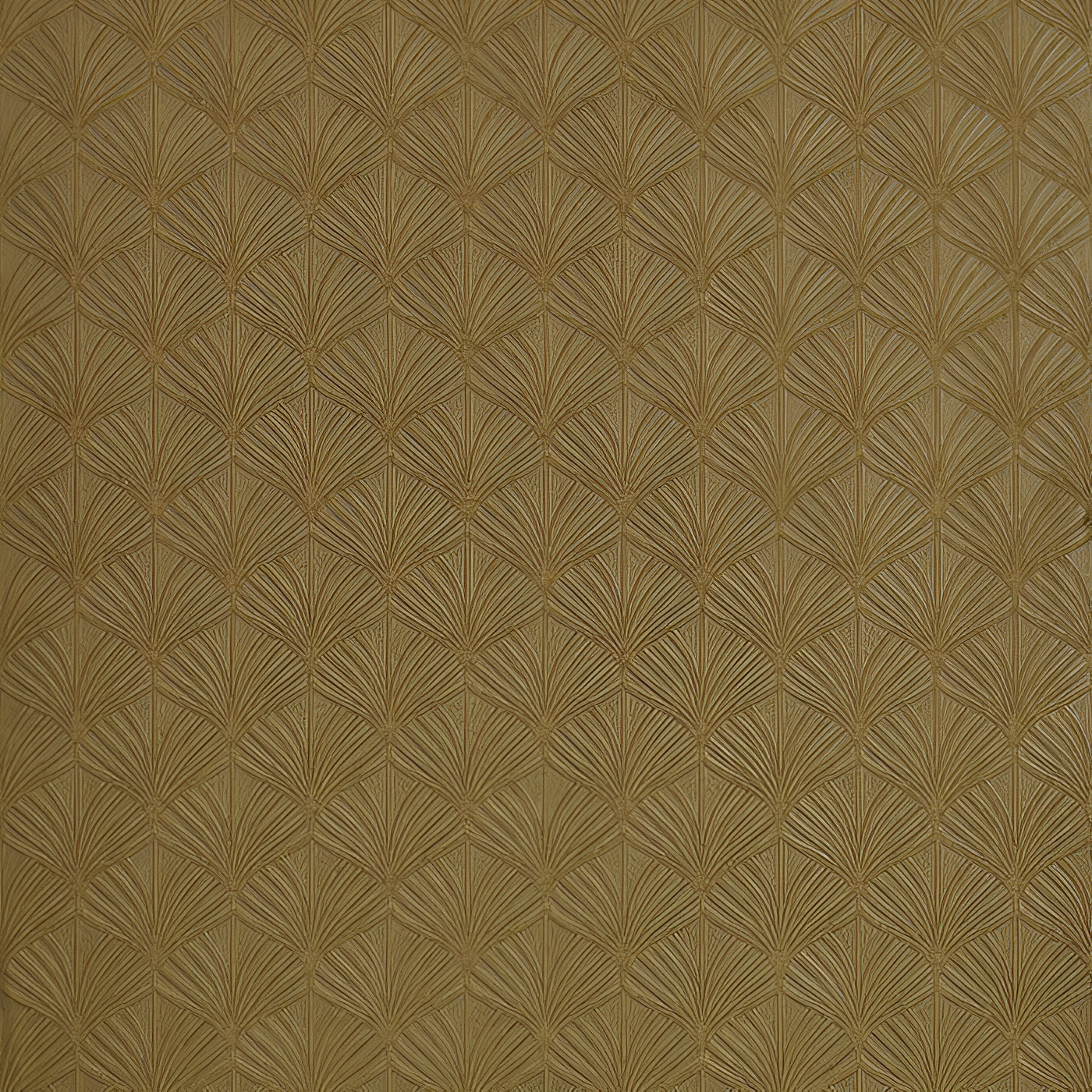 Metallic Structural Wallpaper with Leaf Plant Motif NEREIDES - BRONZE Brown with Copper
