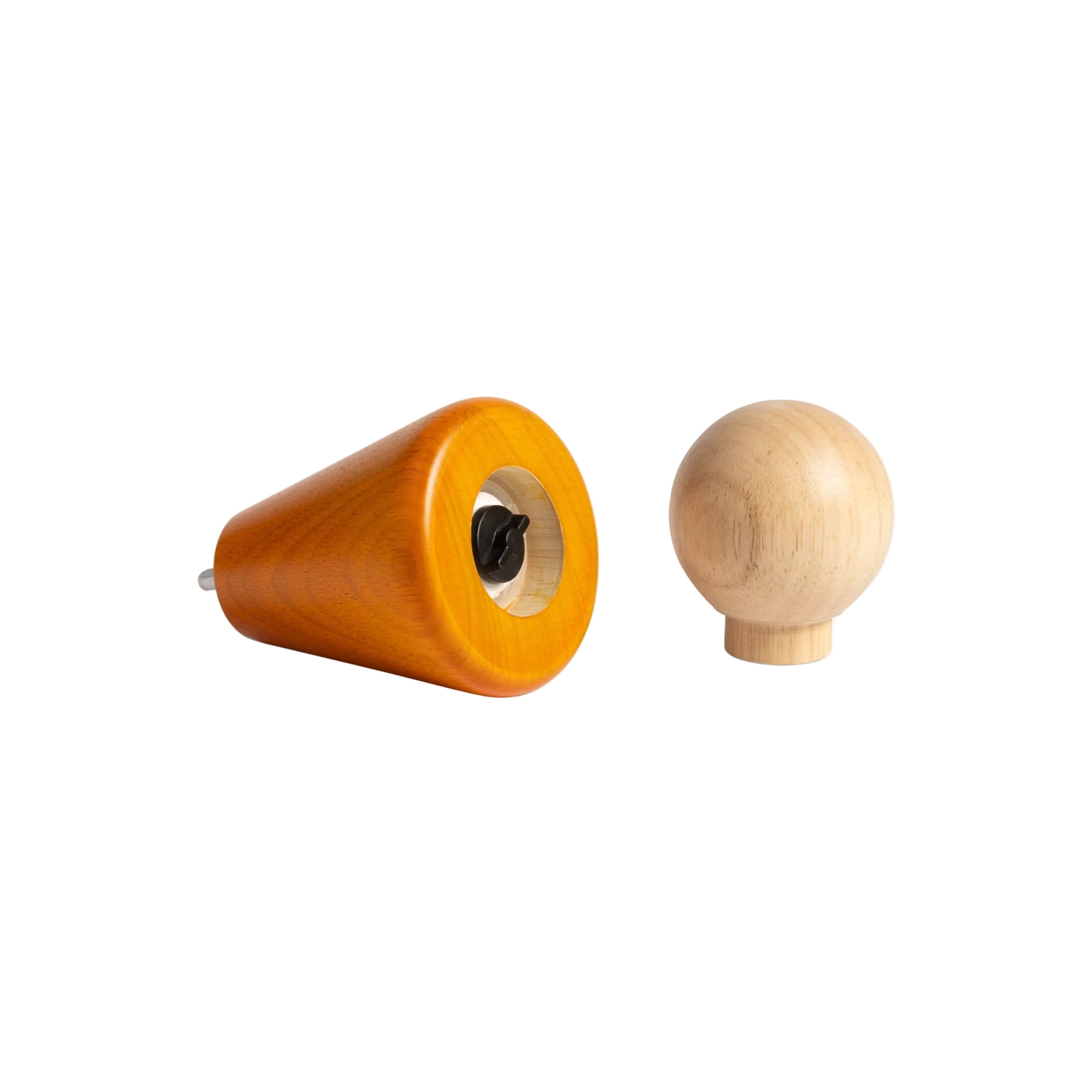 HALMA SMALL Orange Spice Grinder with Wood