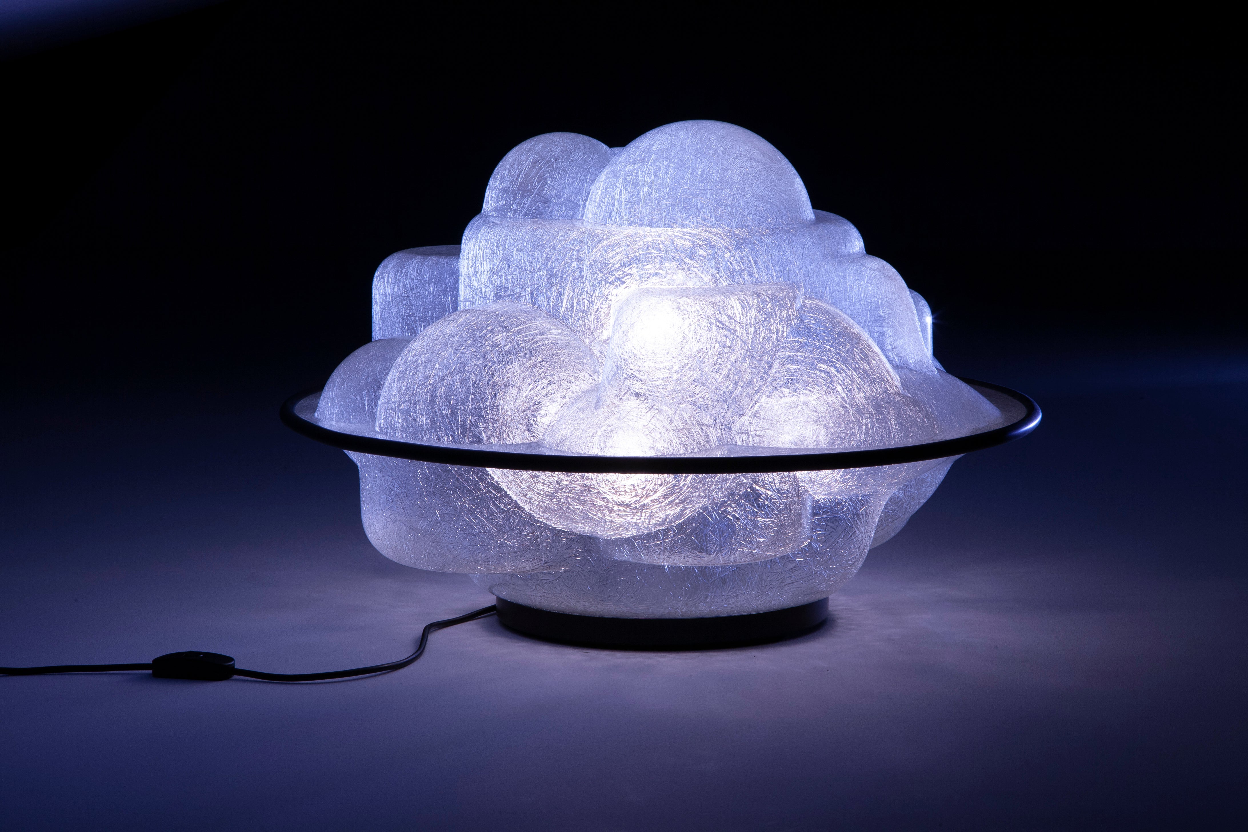 Lampa stolní PROFITEROLLE transparentní s černým detailem