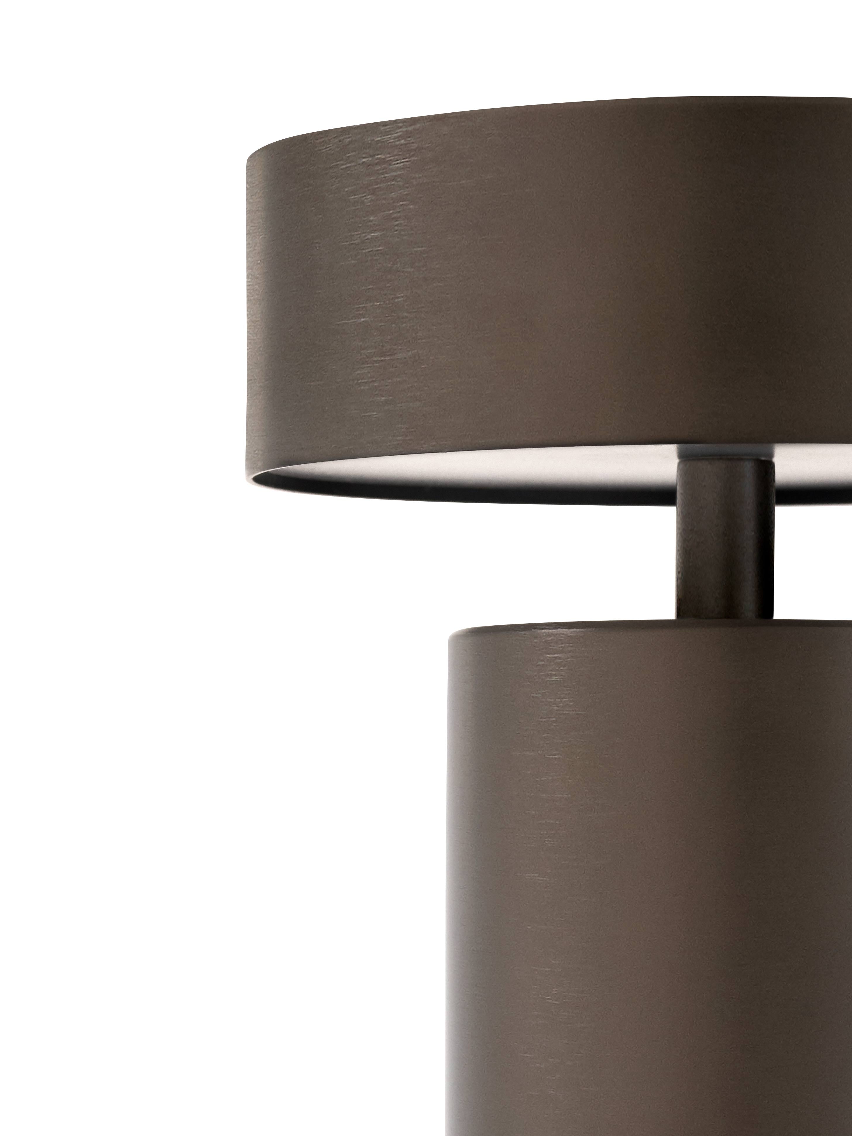 Přenosná lampa COLUMN hnědý hliník