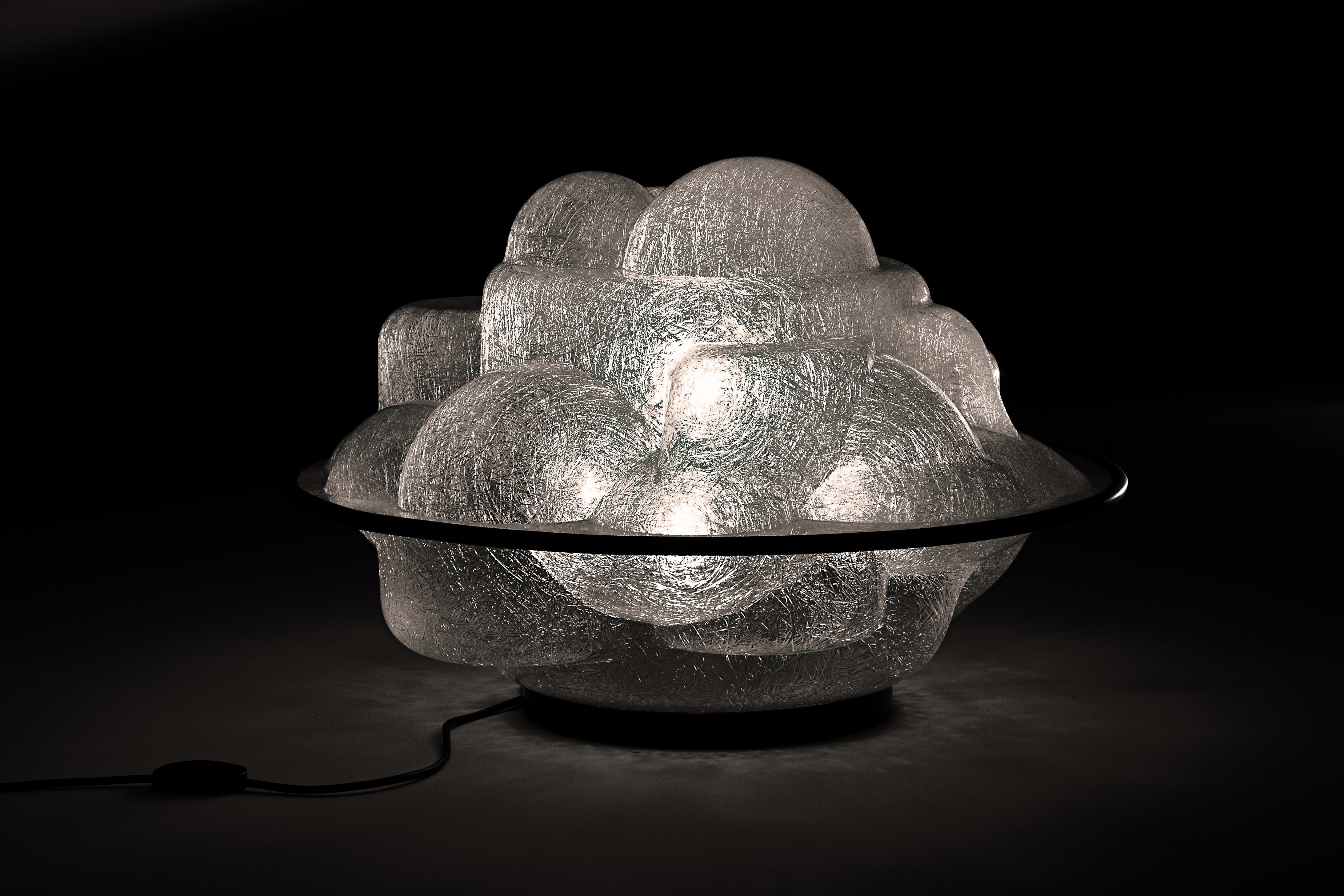 Lampa stolní PROFITEROLLE transparentní s černým detailem