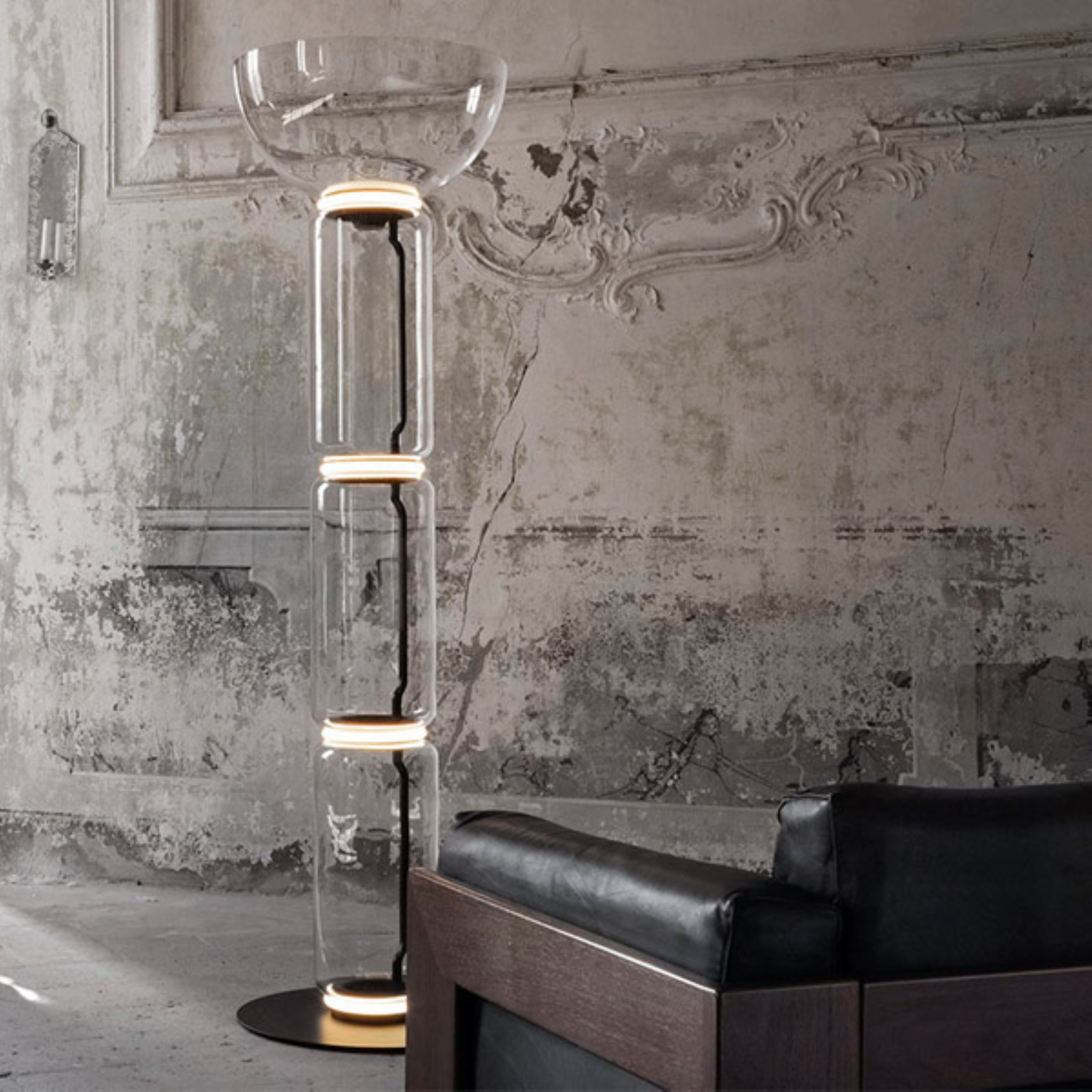 Stojací lampa NOCTAMBULE BOWL sklo