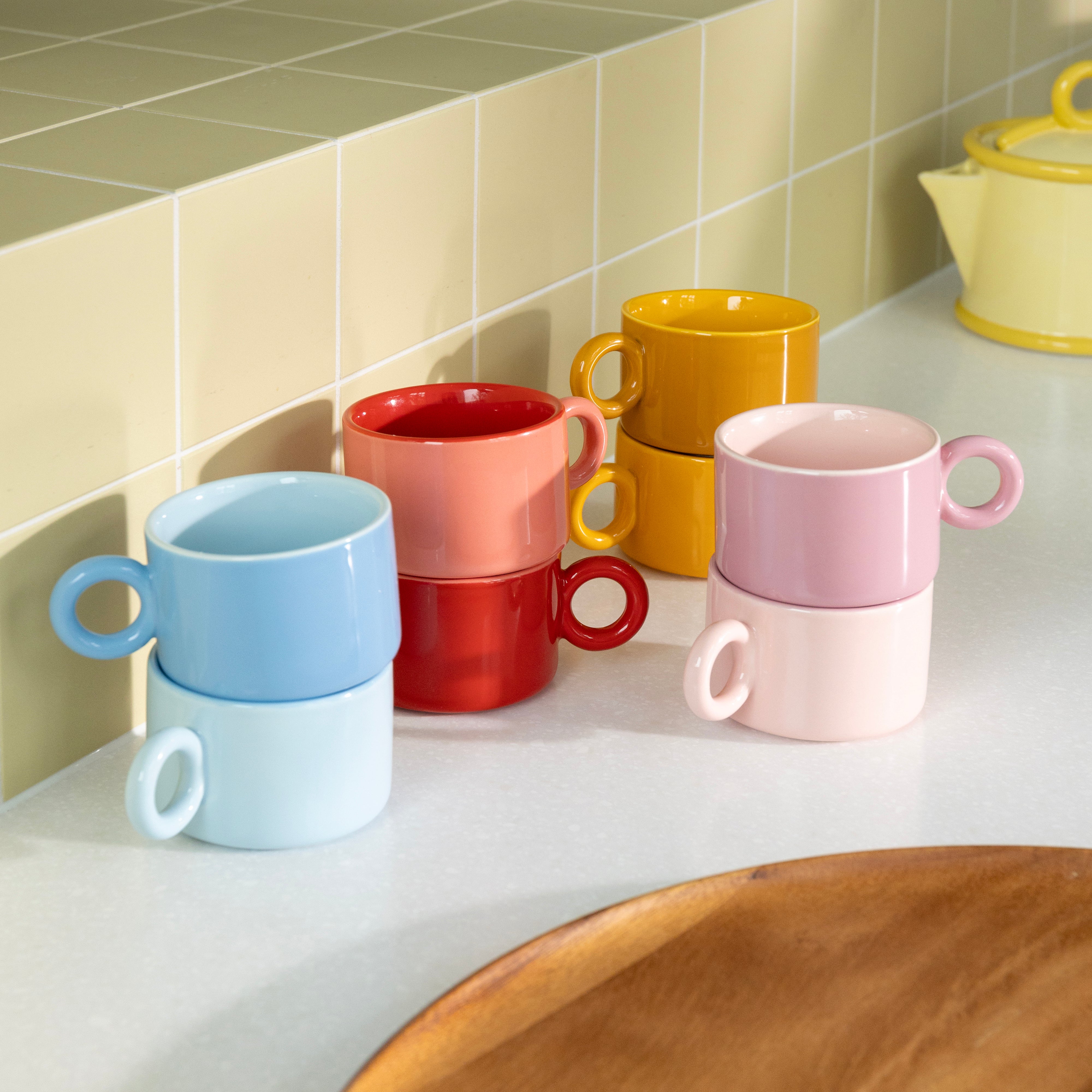 CHIQUITO Cup Set Yellow Porcelain