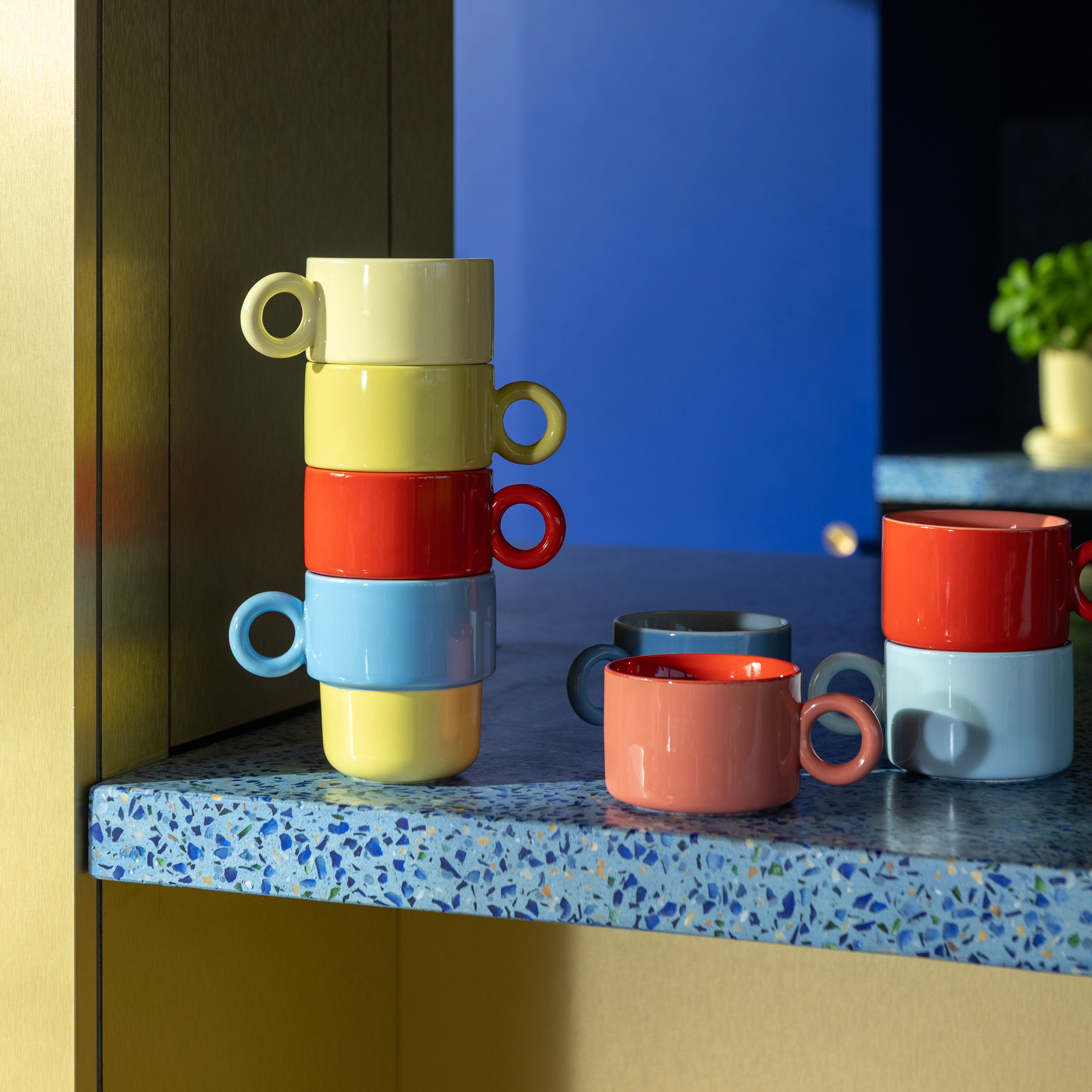 CHIQUTO blue-yellow mug set