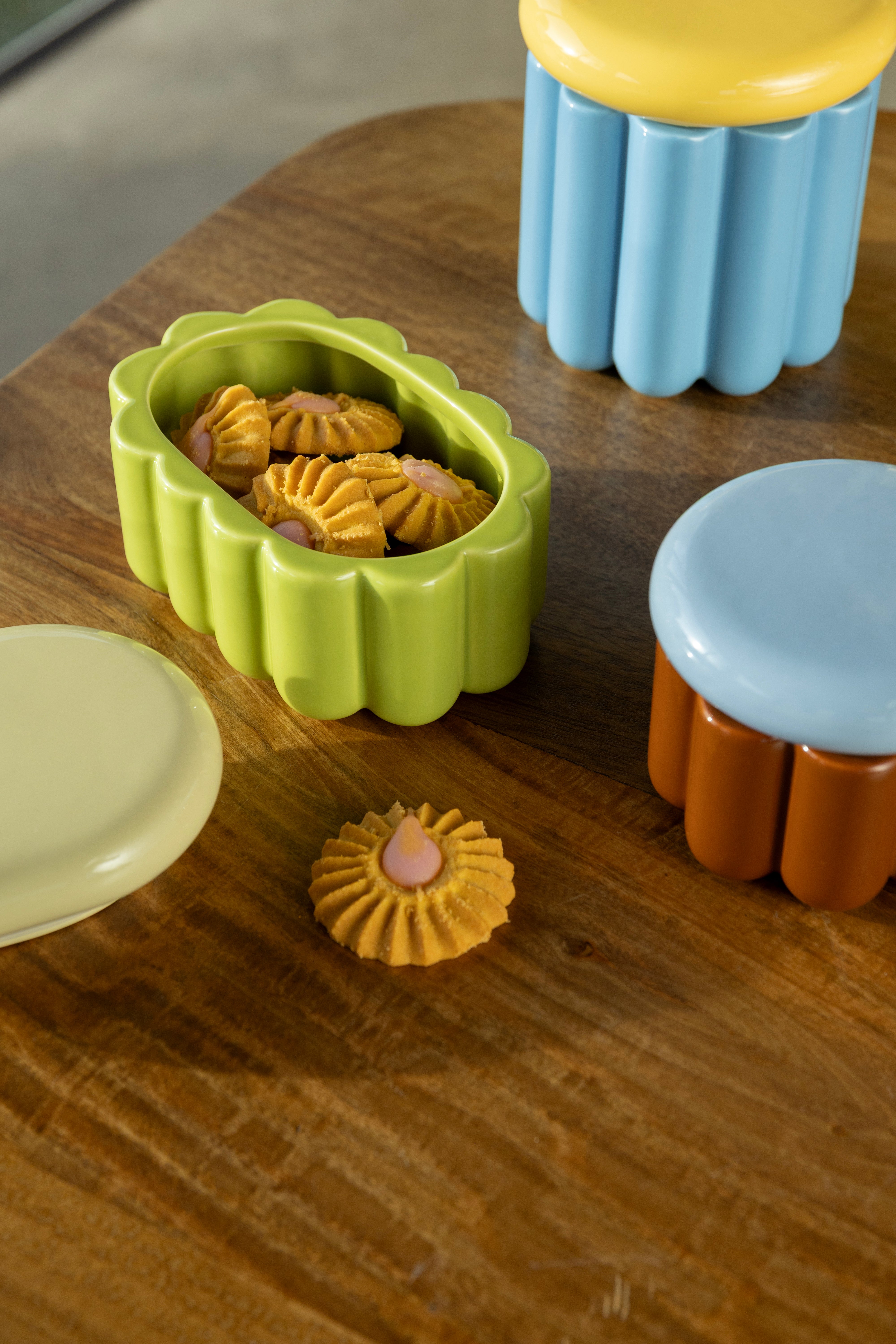 Nádoba CHARLO modrá se žlutým víkem