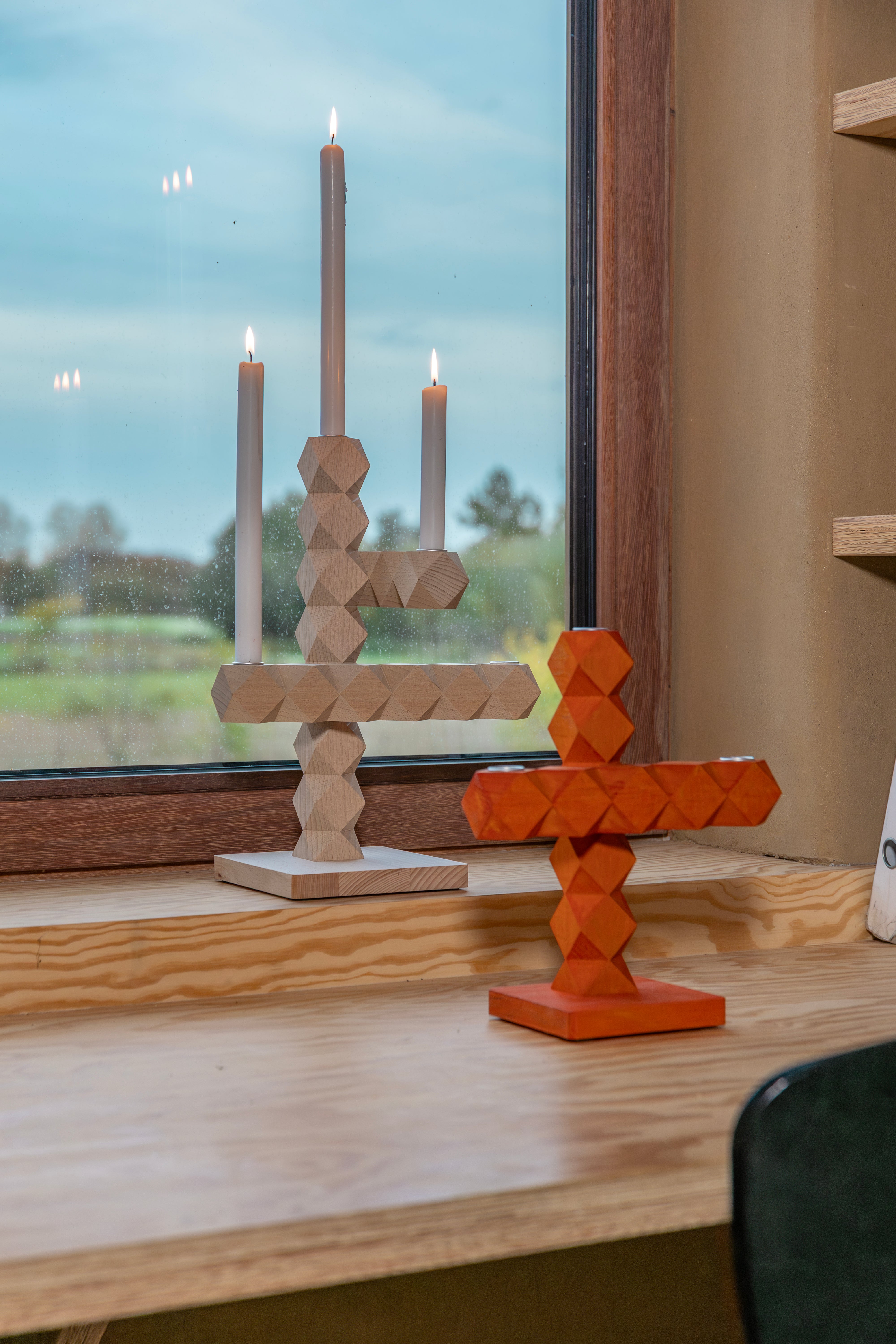 Svícen CLEAN CUT bukové dřevo