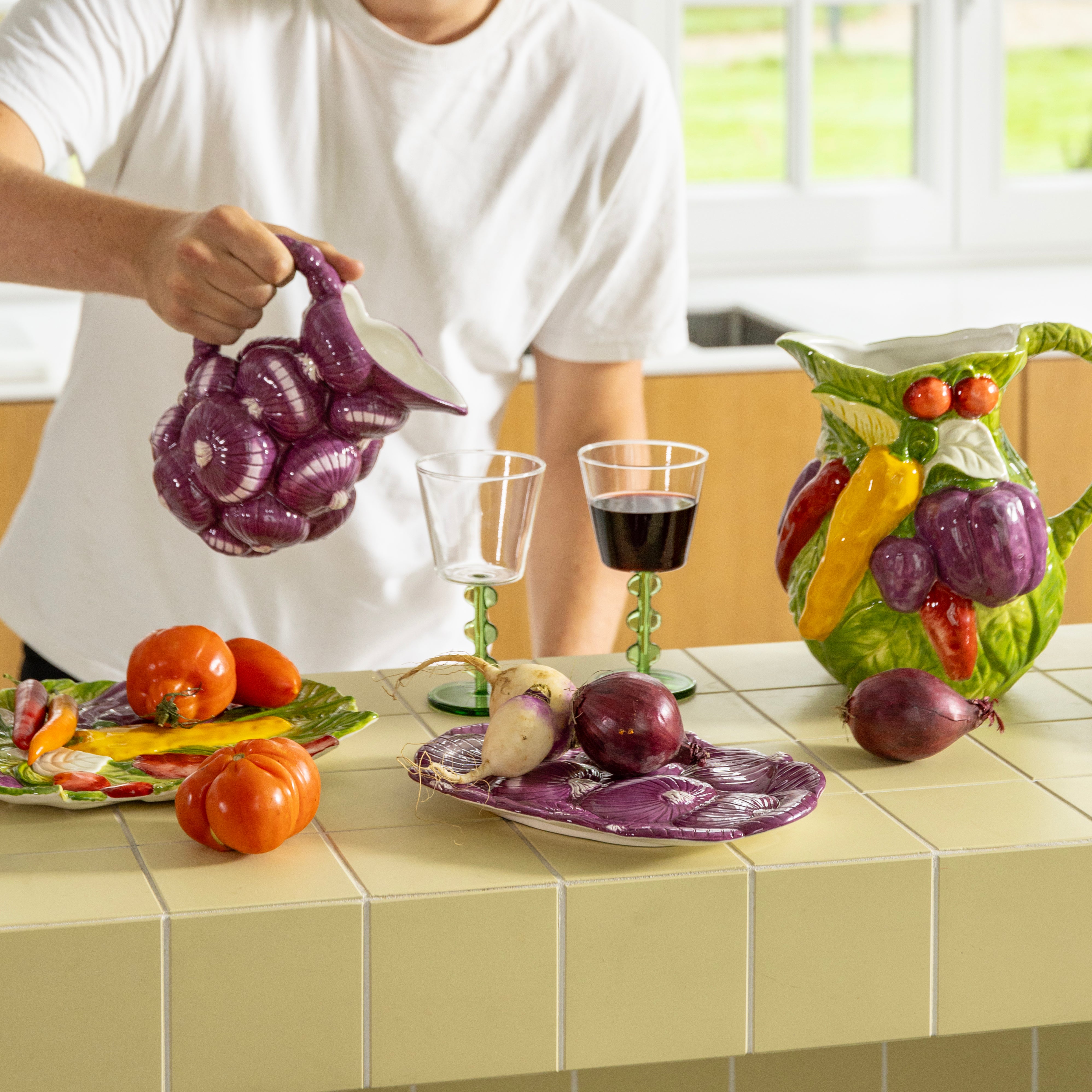 Sada skleniček na víno PETAL zelená