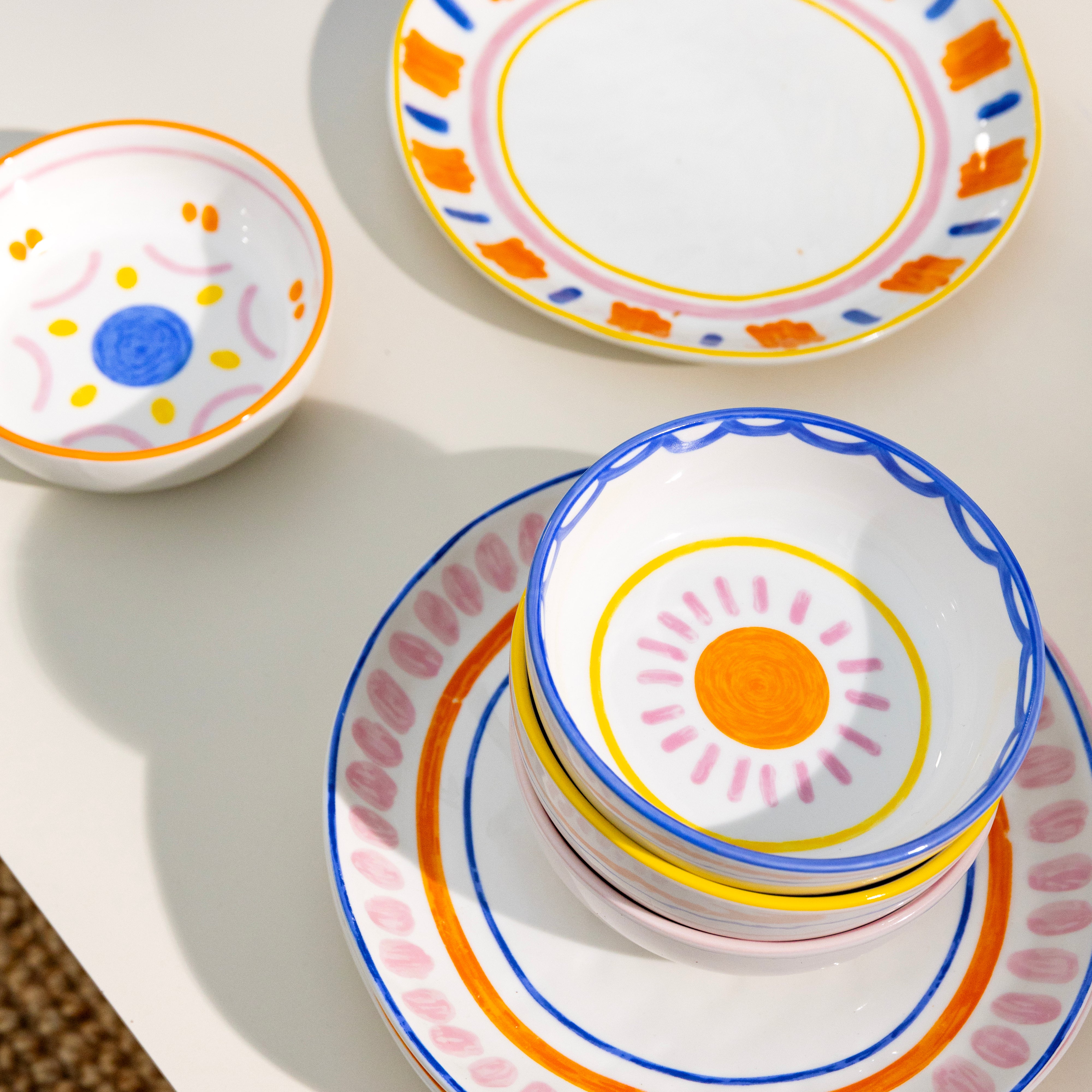 Breakfast plate set BOAVISTA colorful porcelain