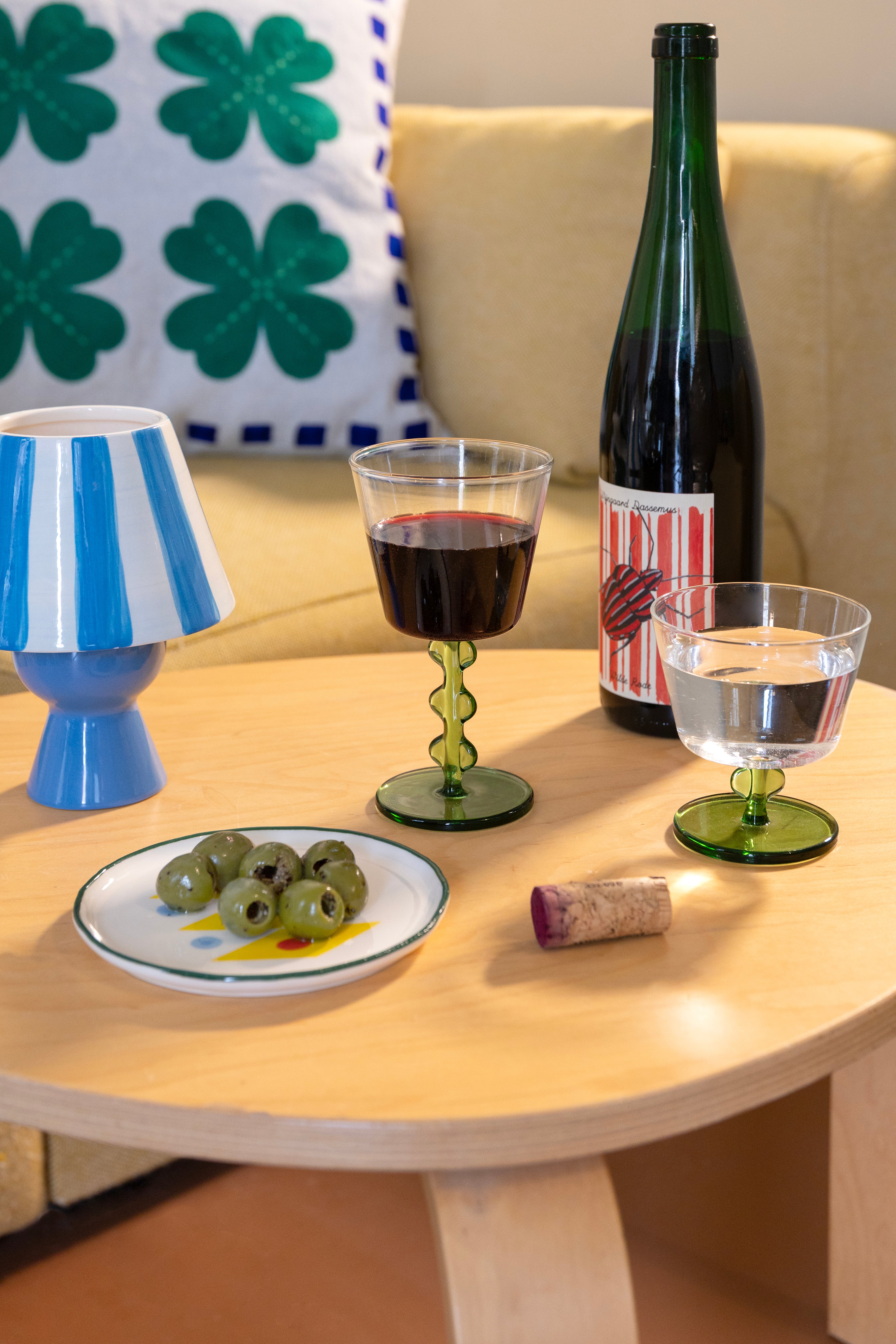 Sada skleniček na víno PETAL zelená