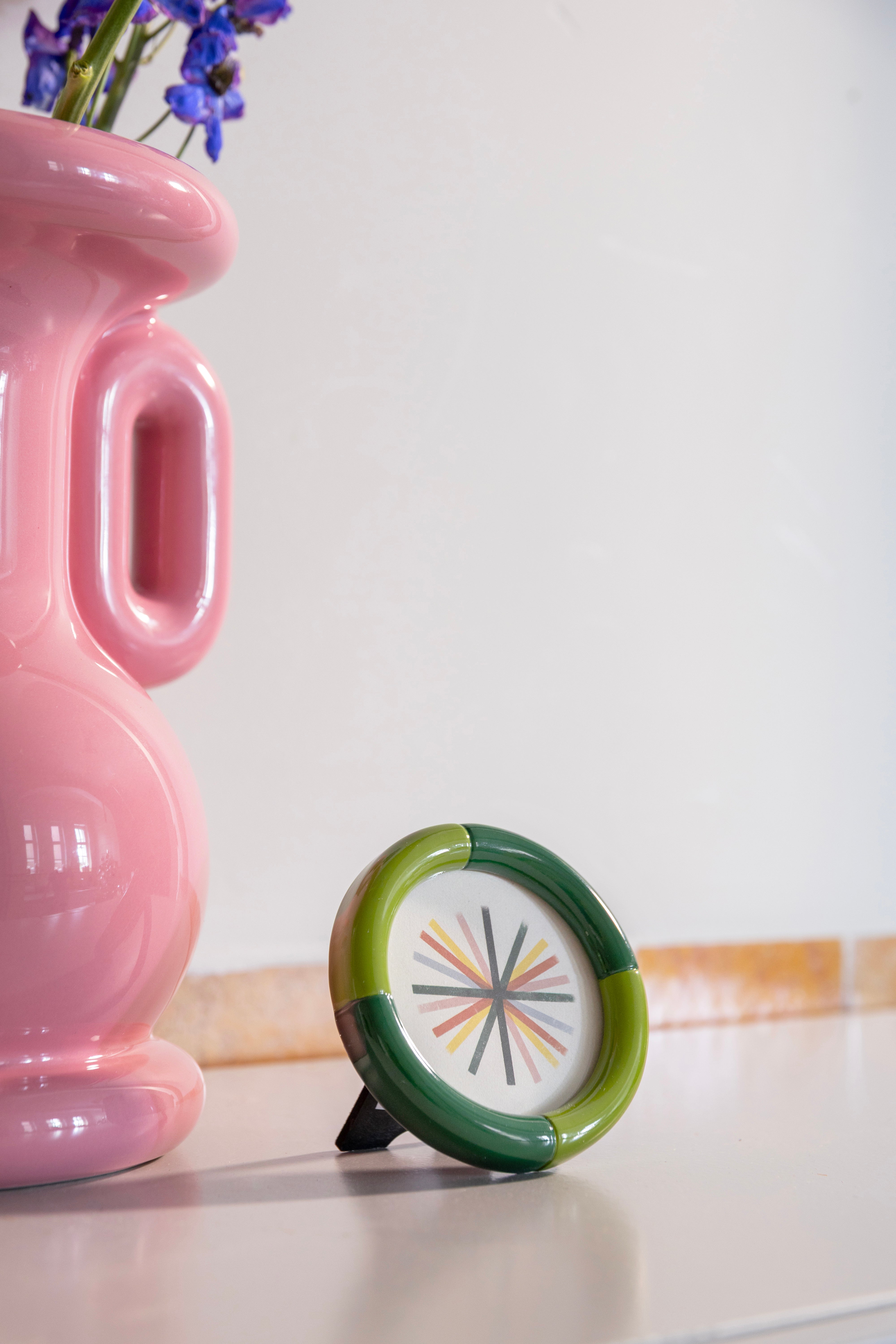 Rám na fotografie RIFT ROUND zelený