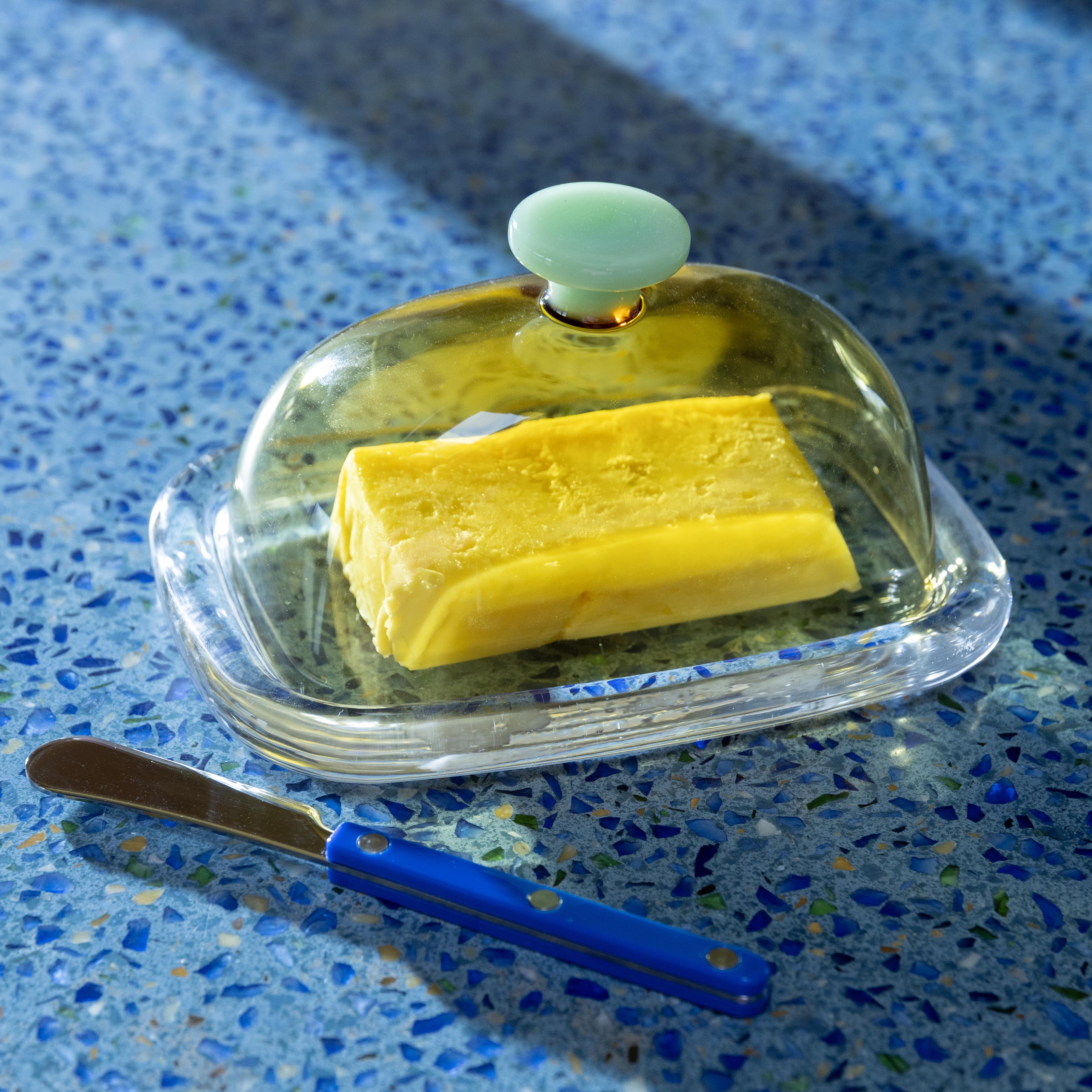 Butter dish CANTINE yellow with green