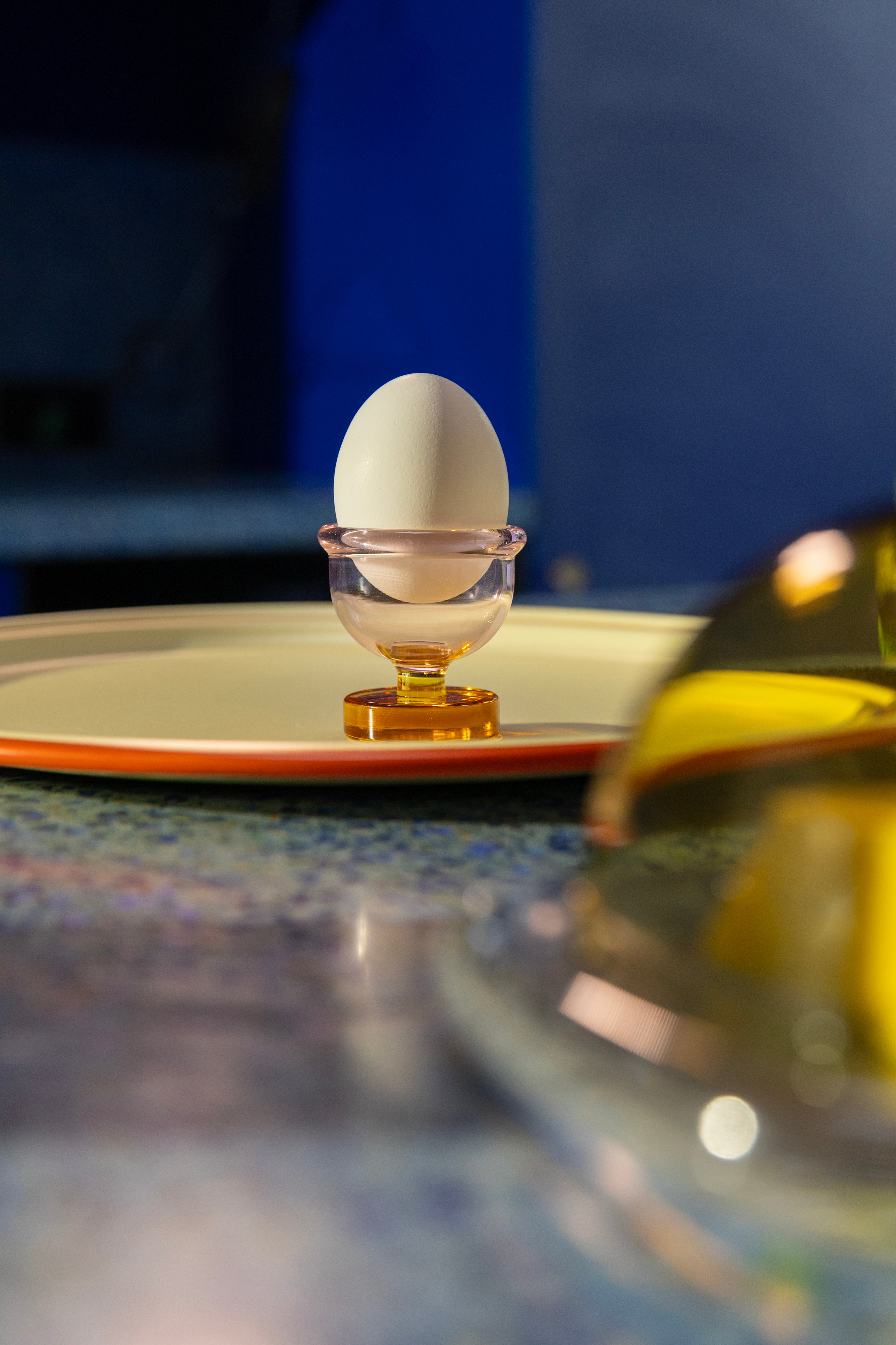 CANTINE pink egg cups with amber