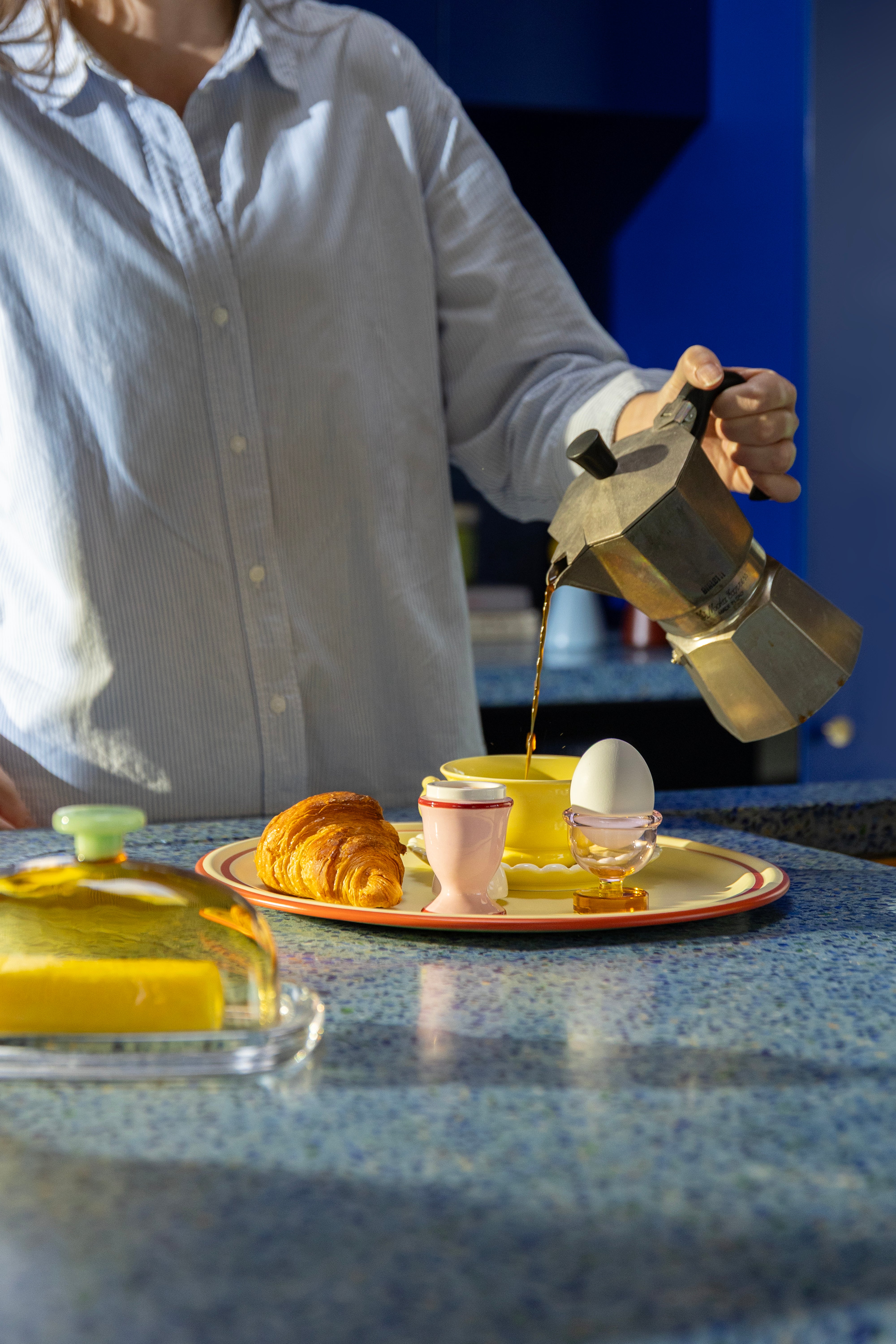 Sůlnička a pepřenka EGG růžová s červenou a bílou