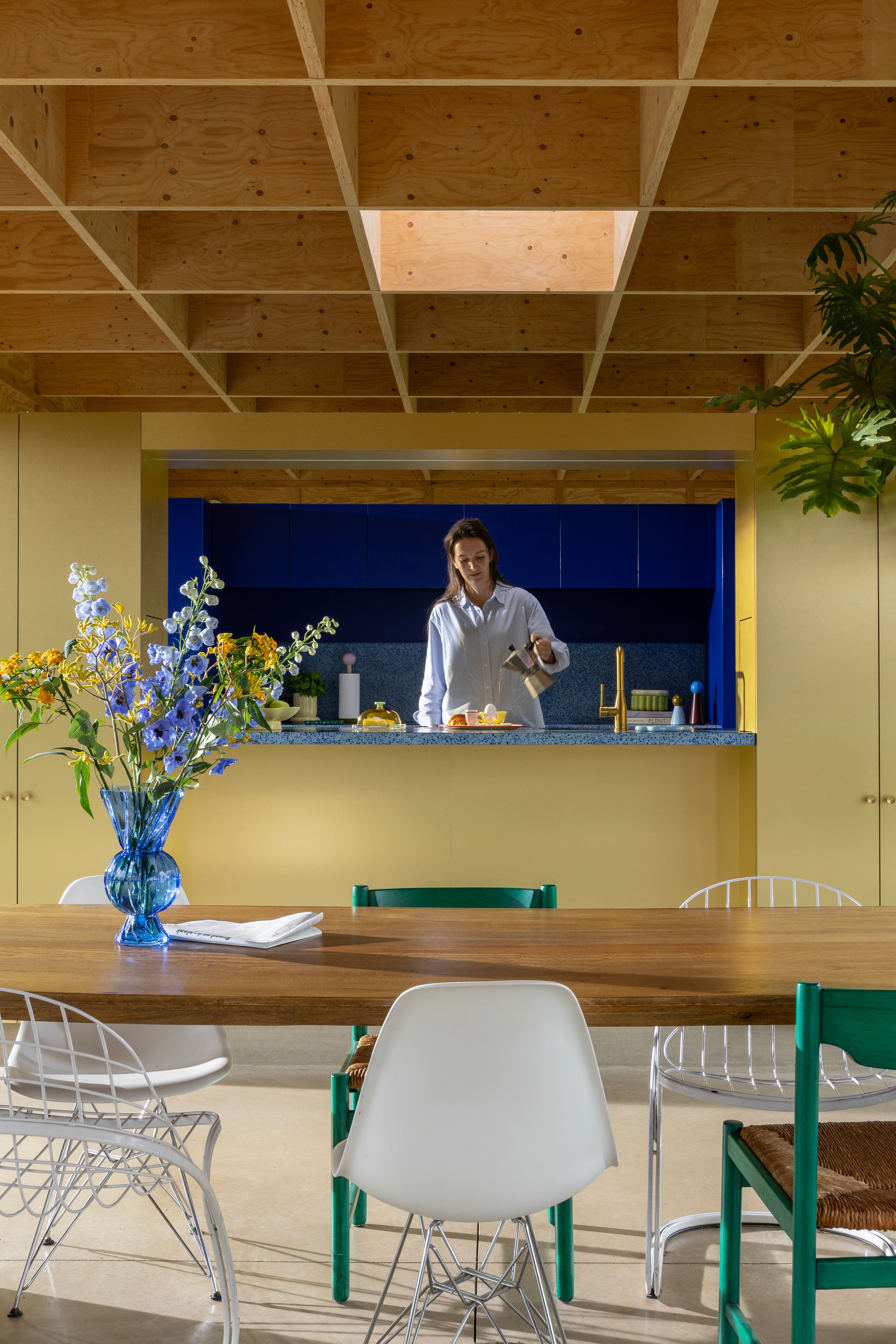 Váza RHOMBIC modré sklo