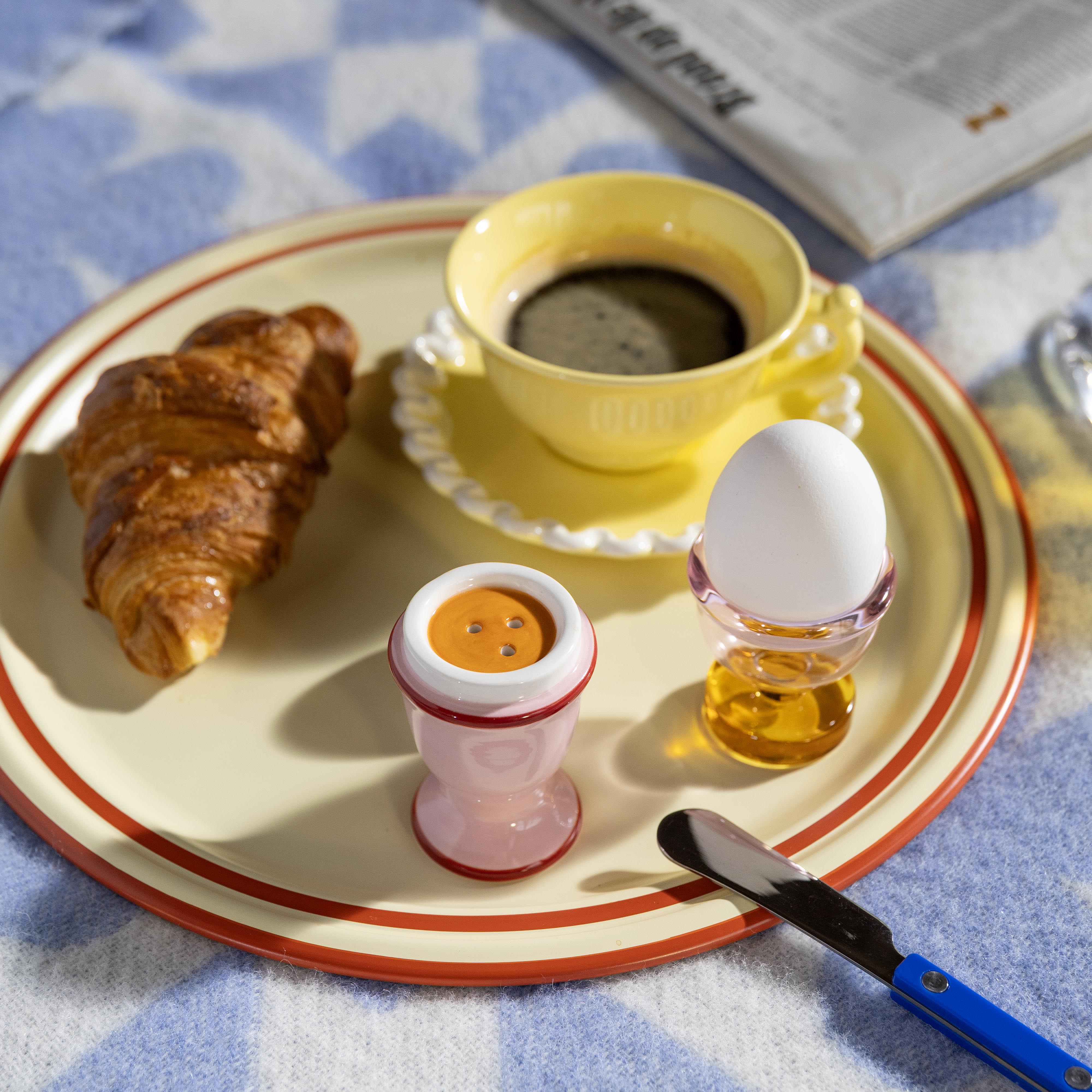 CANTINE pink egg cups with amber