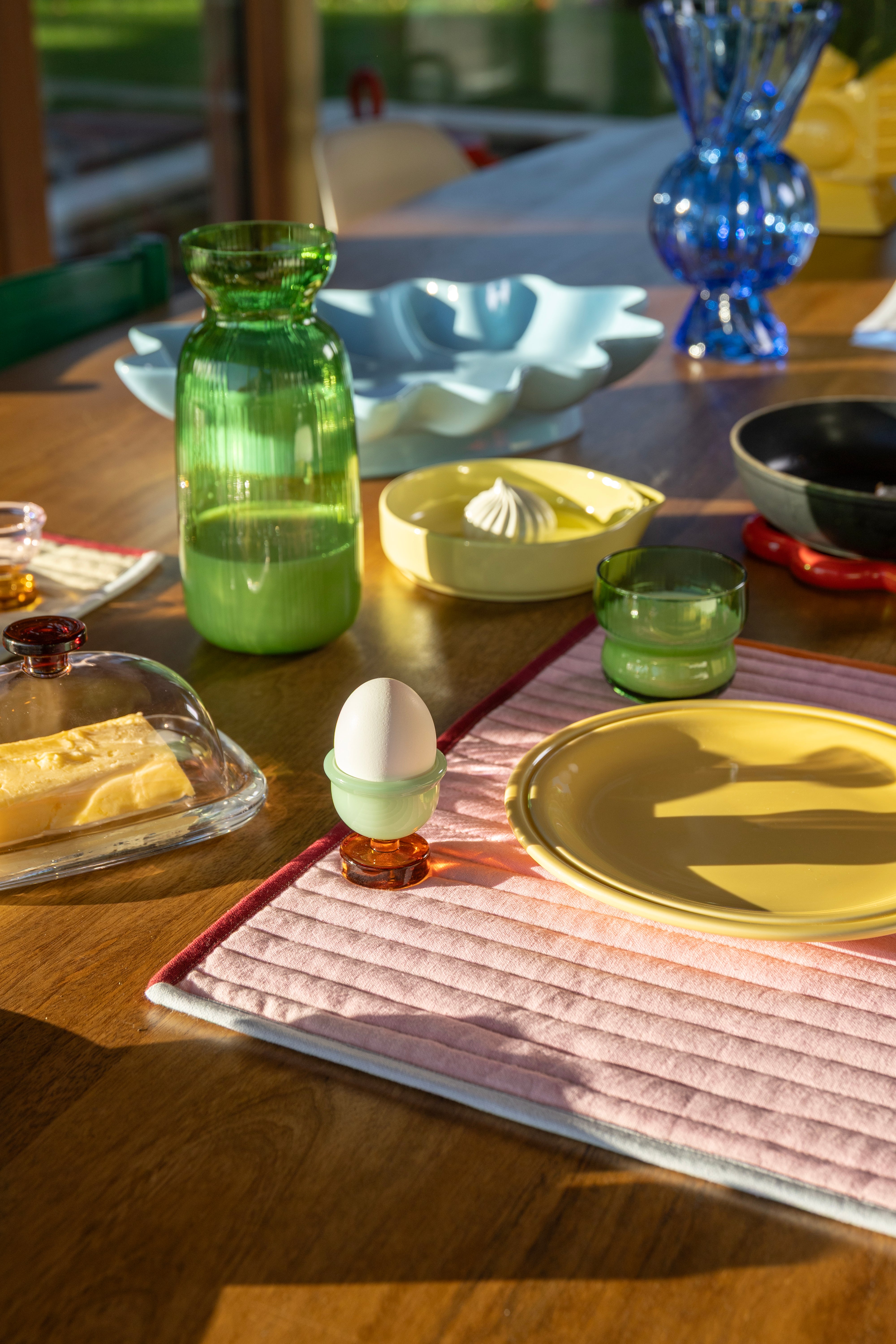 Egg cups CANTINE green with amber