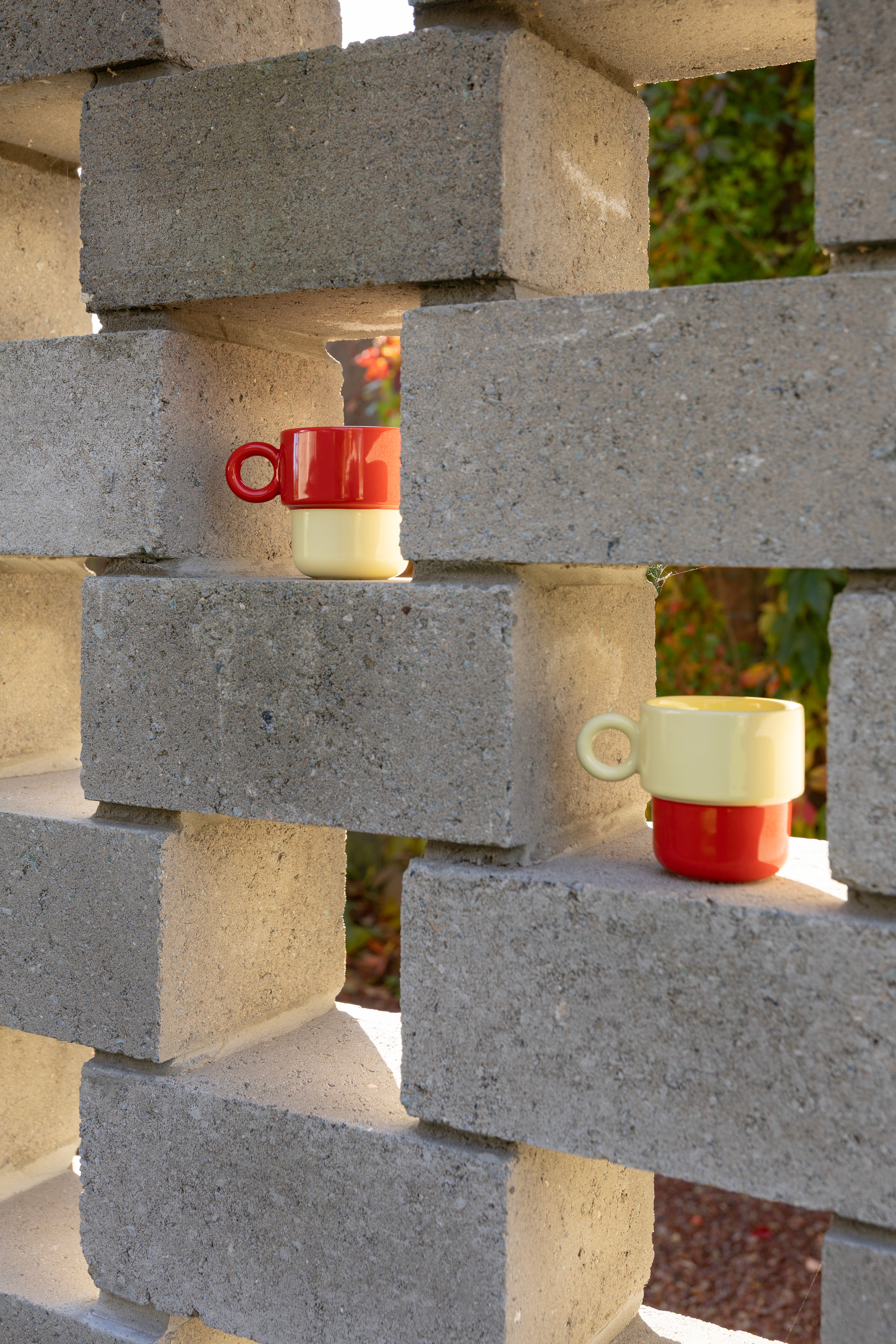 Sada hrnků CHIQUITO červeno-citronová