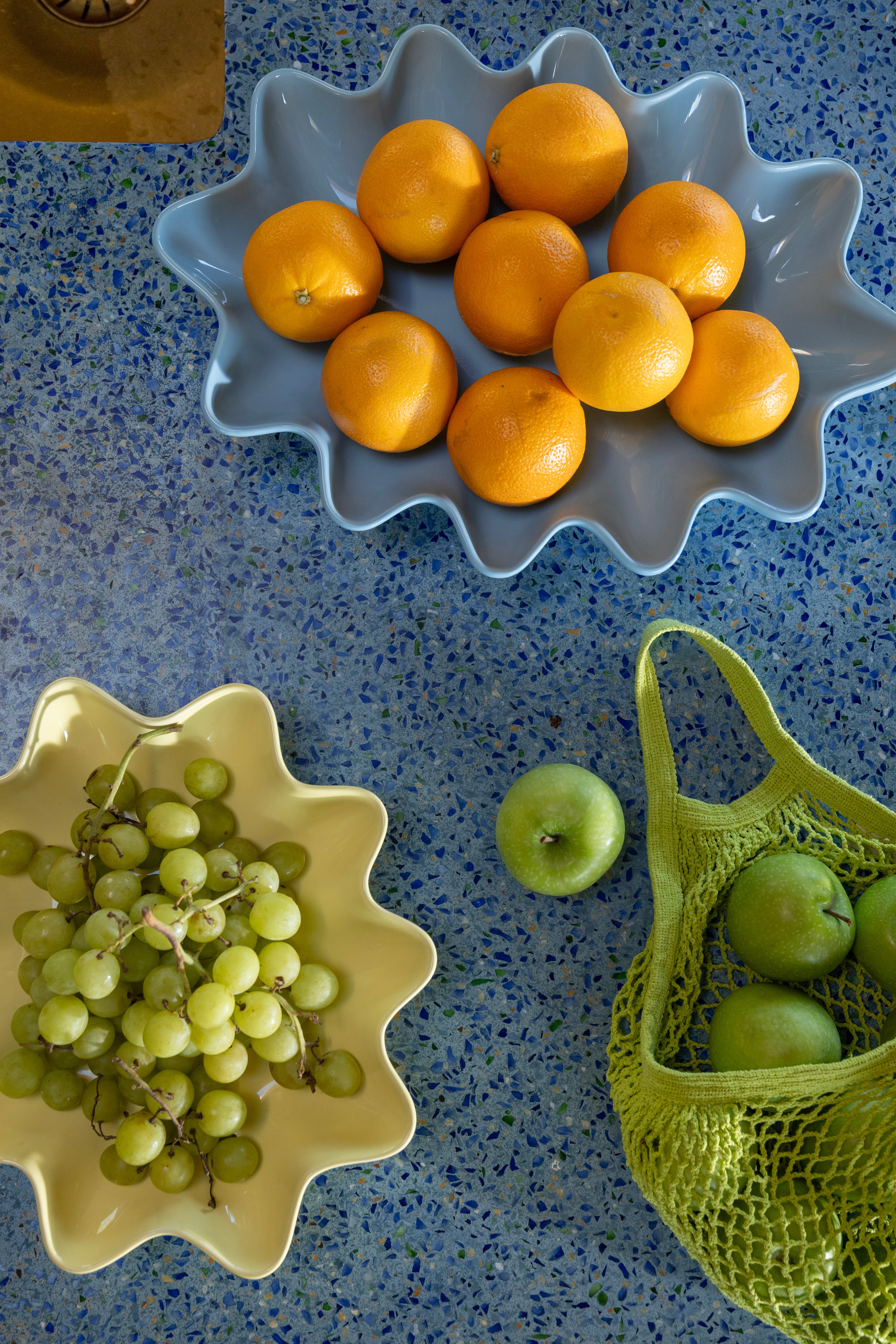 SUN OVAL blue platter