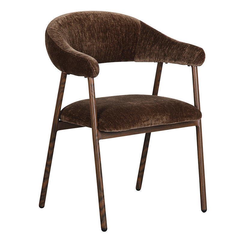 SCANDI Chair in Brown with Dark Wooden Base