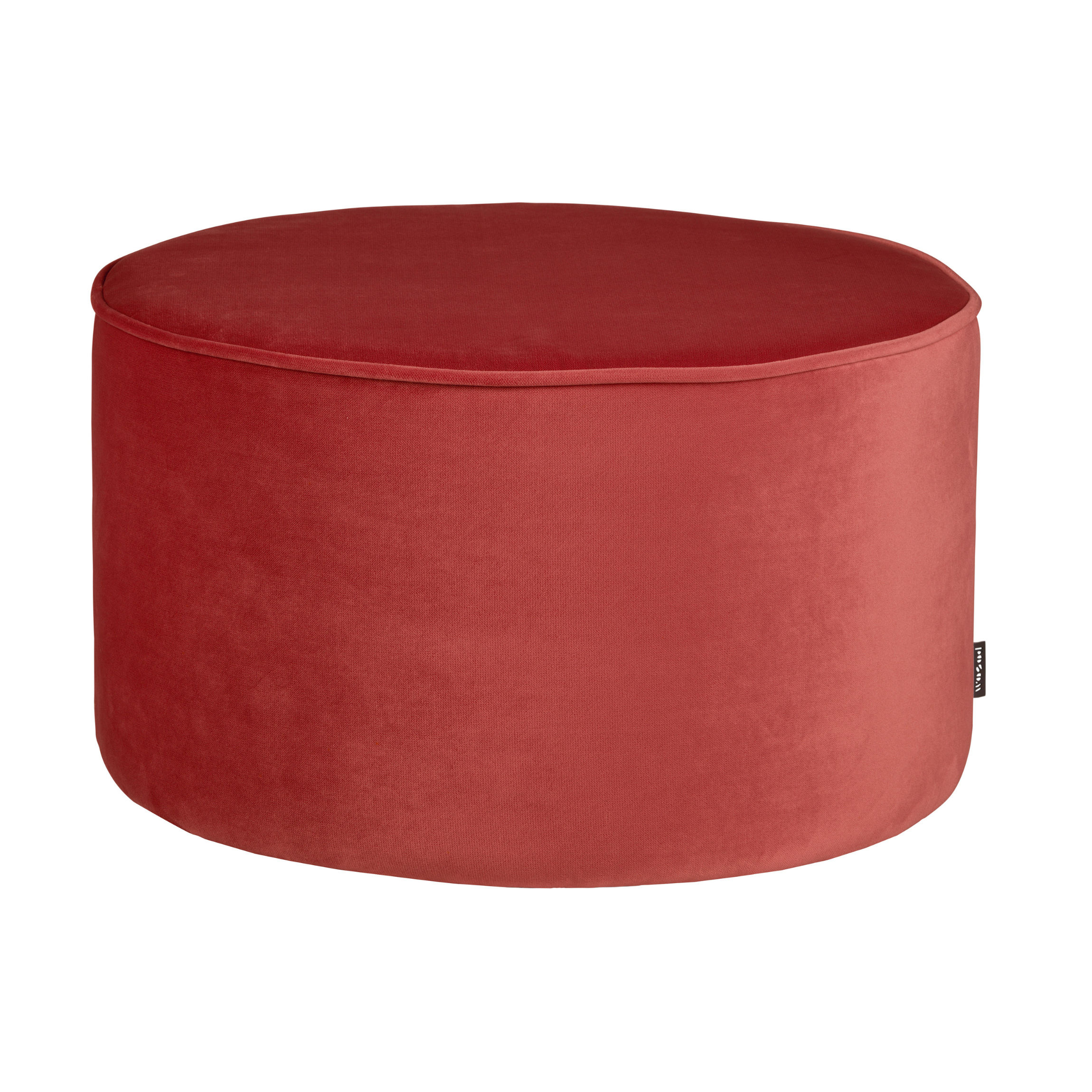 Puf aksamitny SARA malinowy Woood niski Eye on Design