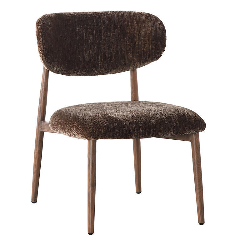 JAPANDI Armchair in Brown with Dark Wooden Base