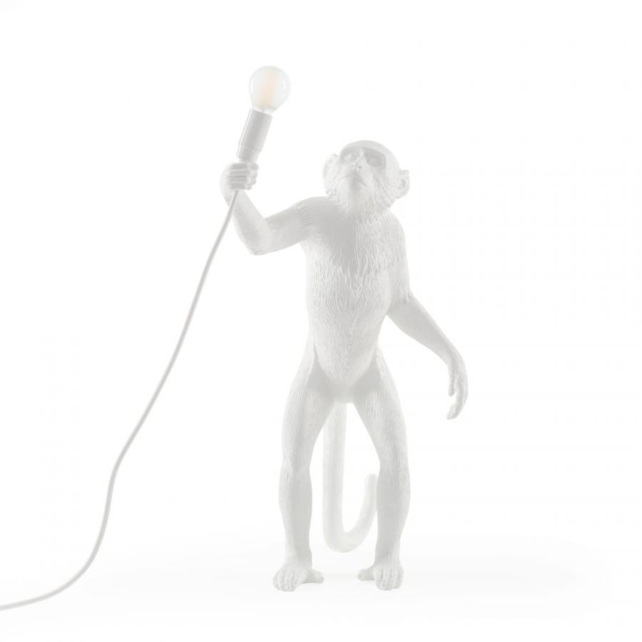 Stolní lampa MONKEY STANDING bílá