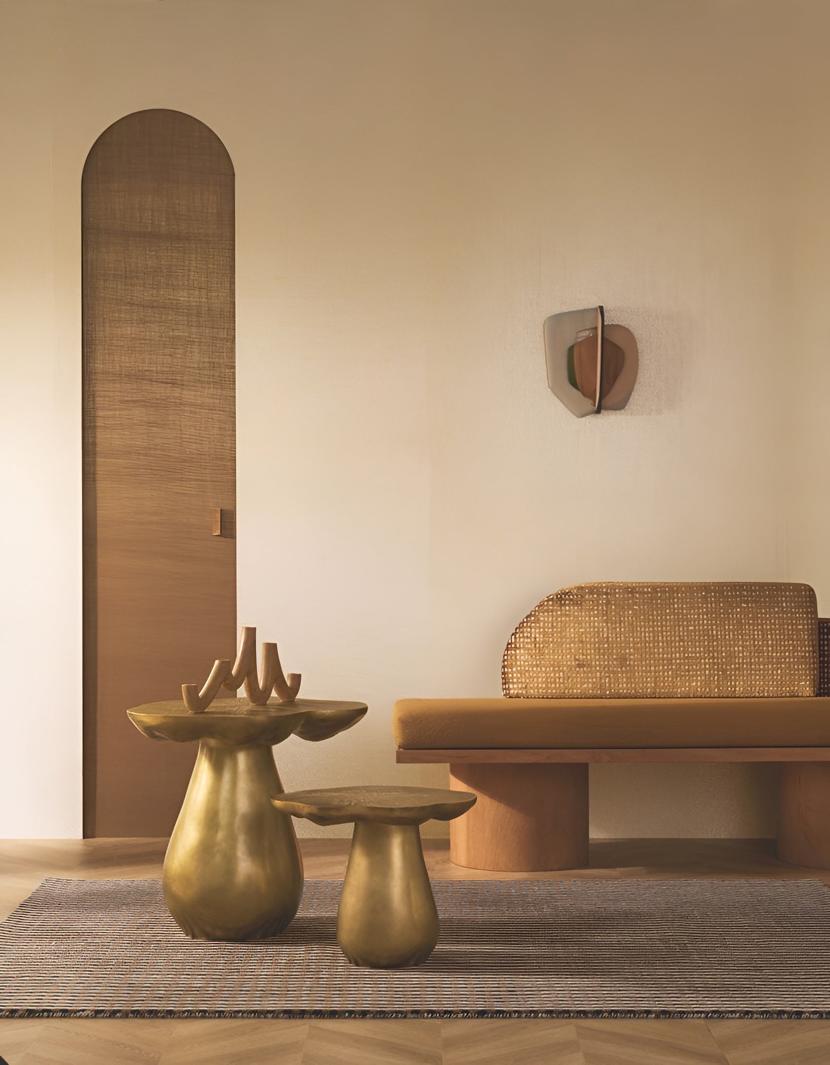 Tapeta textilní strukturovaná na metalické folii RADIEUSE - IVOIRE PLATINE platinová slonovina