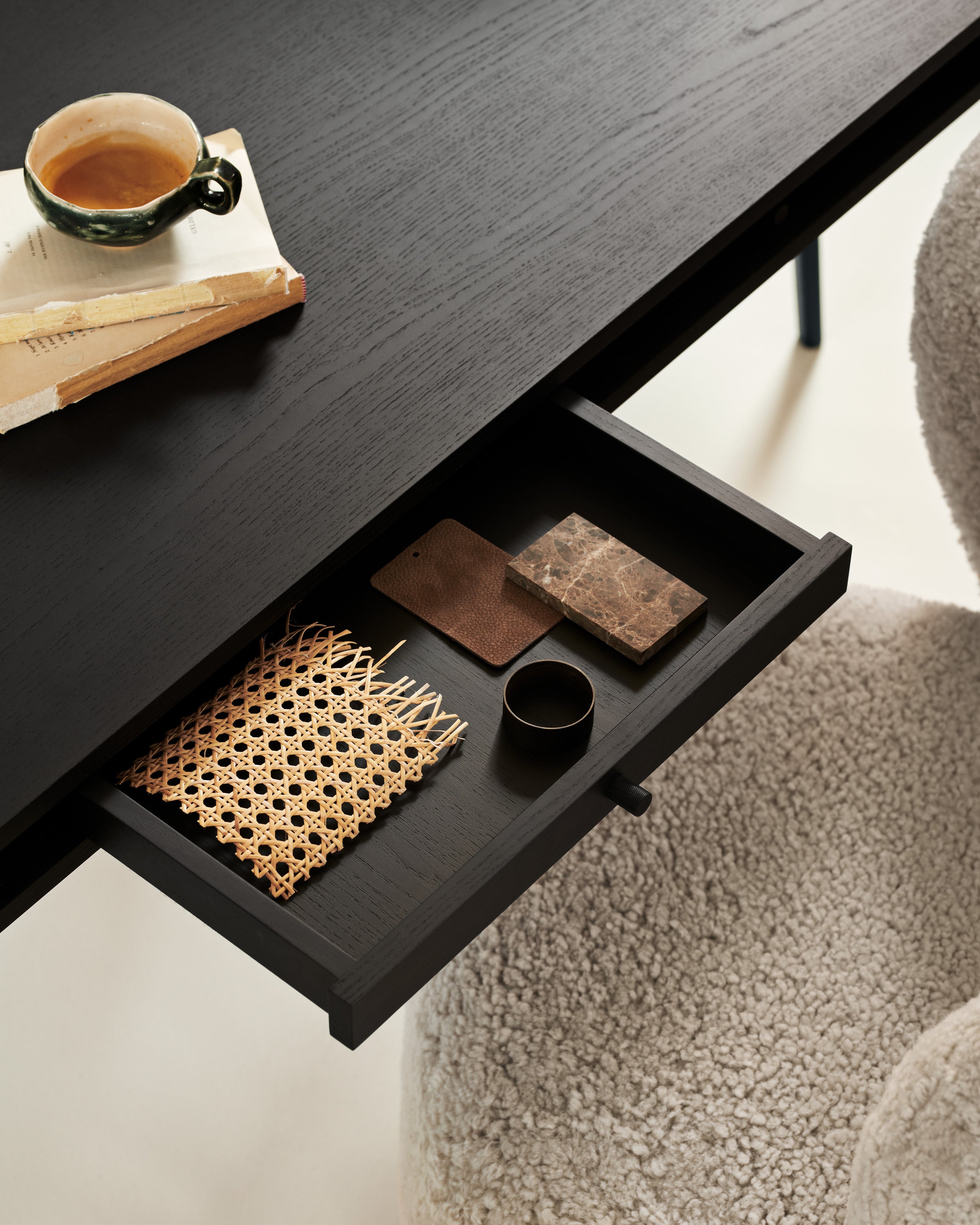 Adjustable Desk JFK Dark Ash Wood