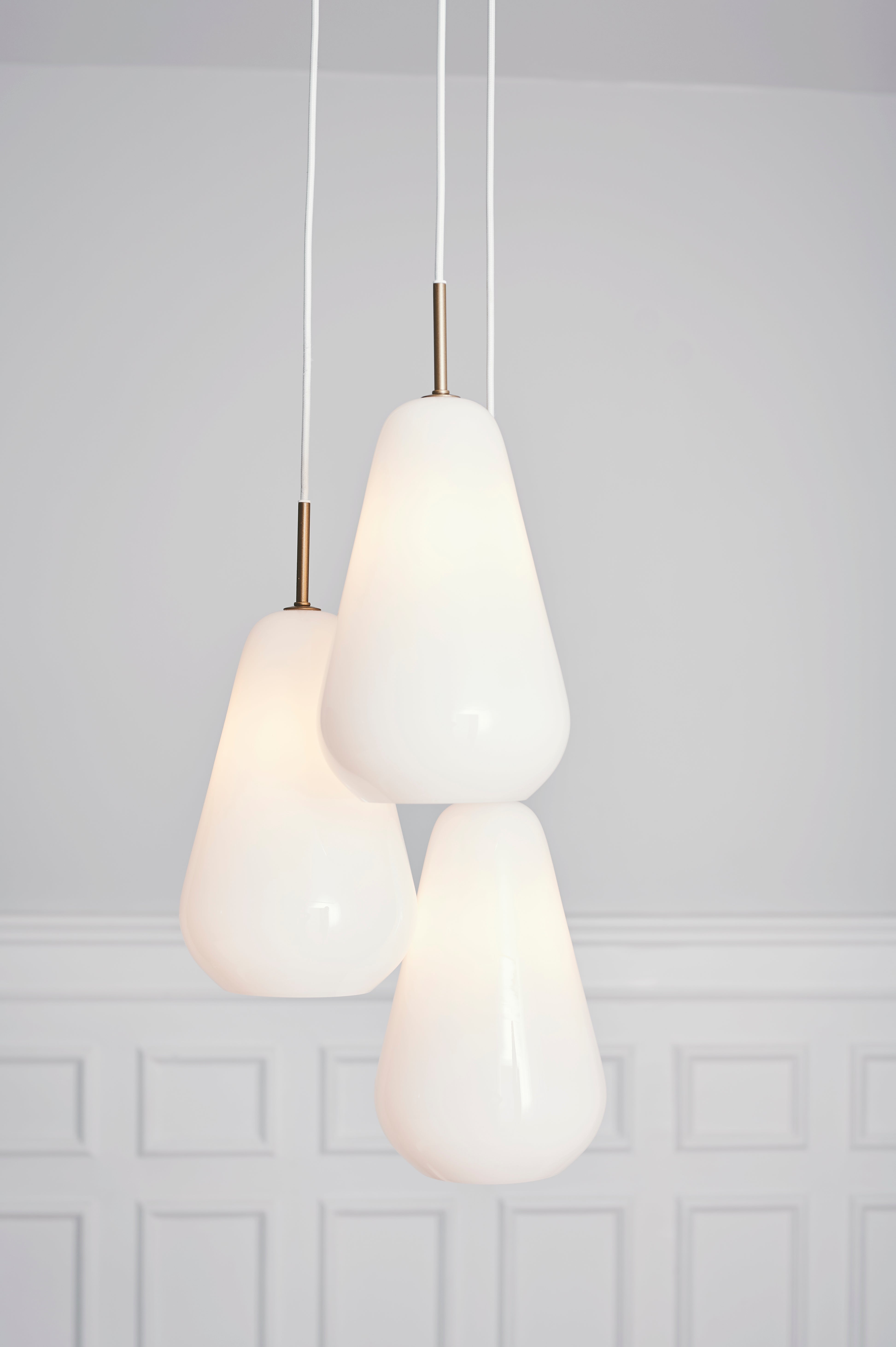 ANOLI Chandelier 13 Gold with Opal Glass