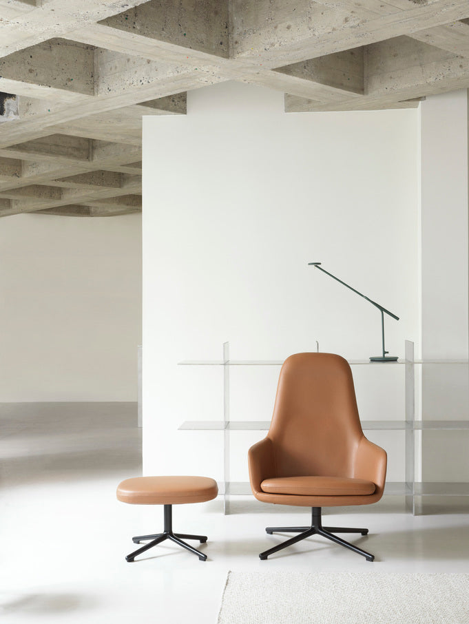 Rotary footrest Upholstered aluminum Era base