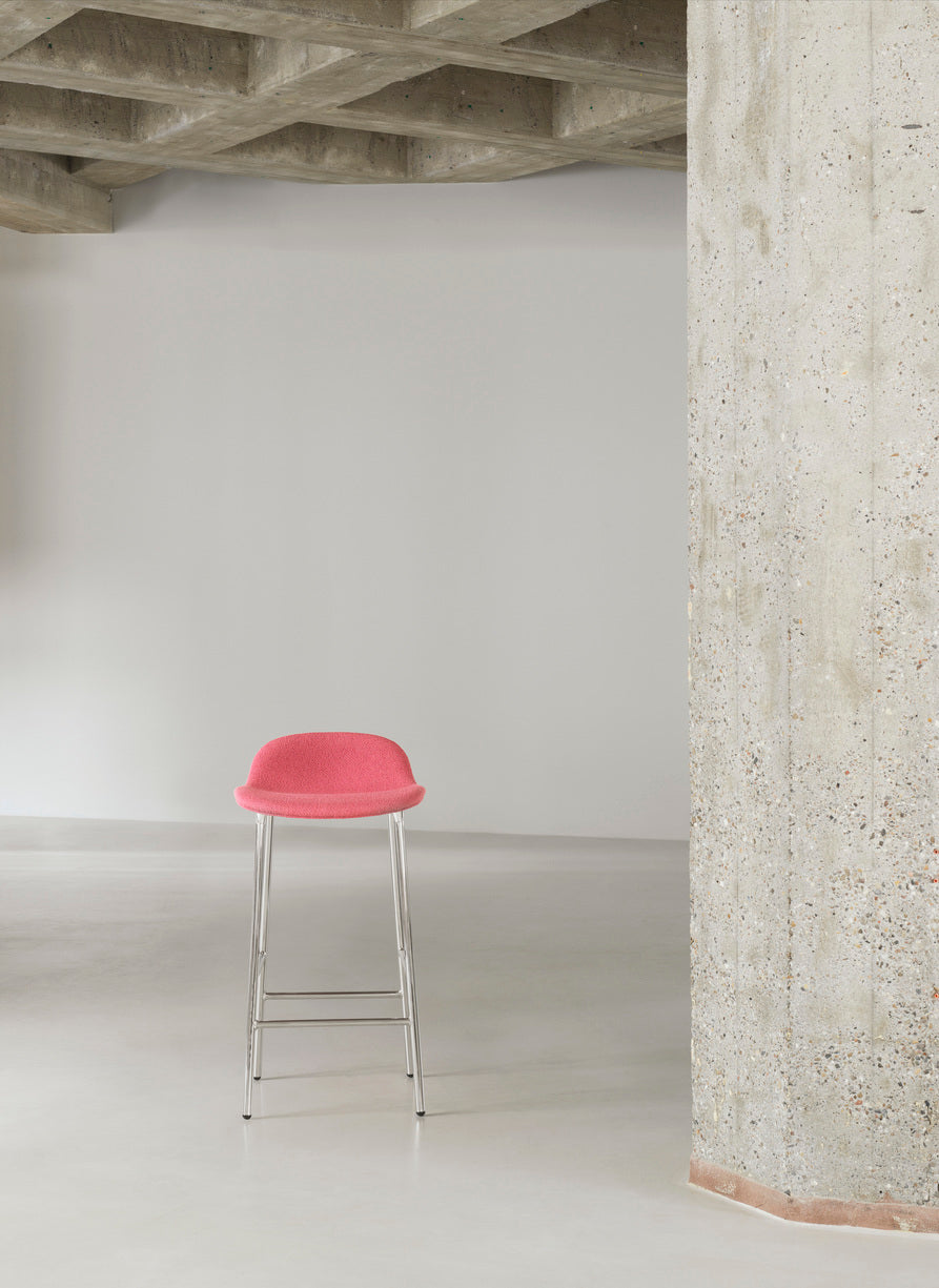 Upholstered forms with a golden base