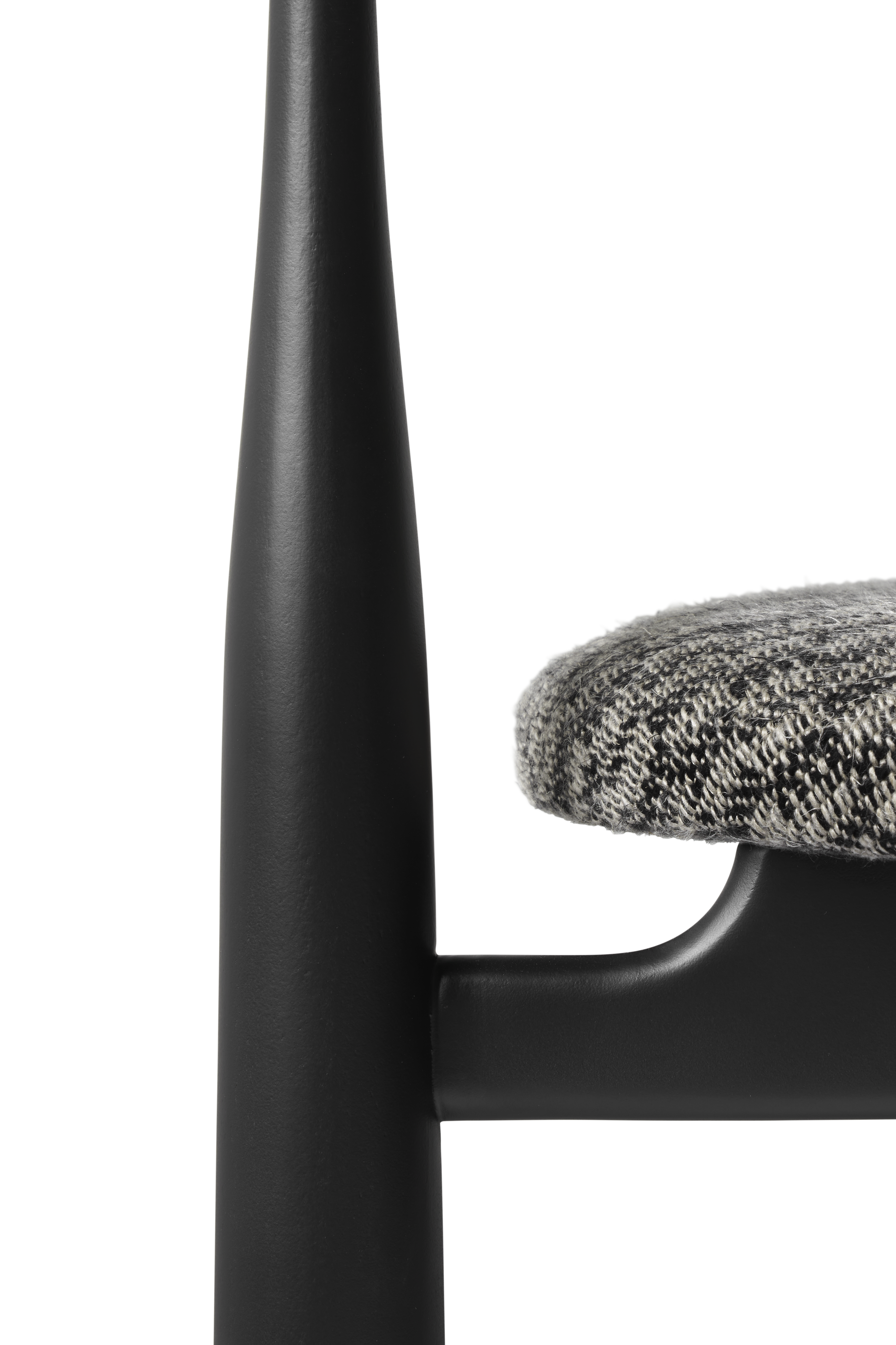 Bukowski chair upholstered with a black beech base