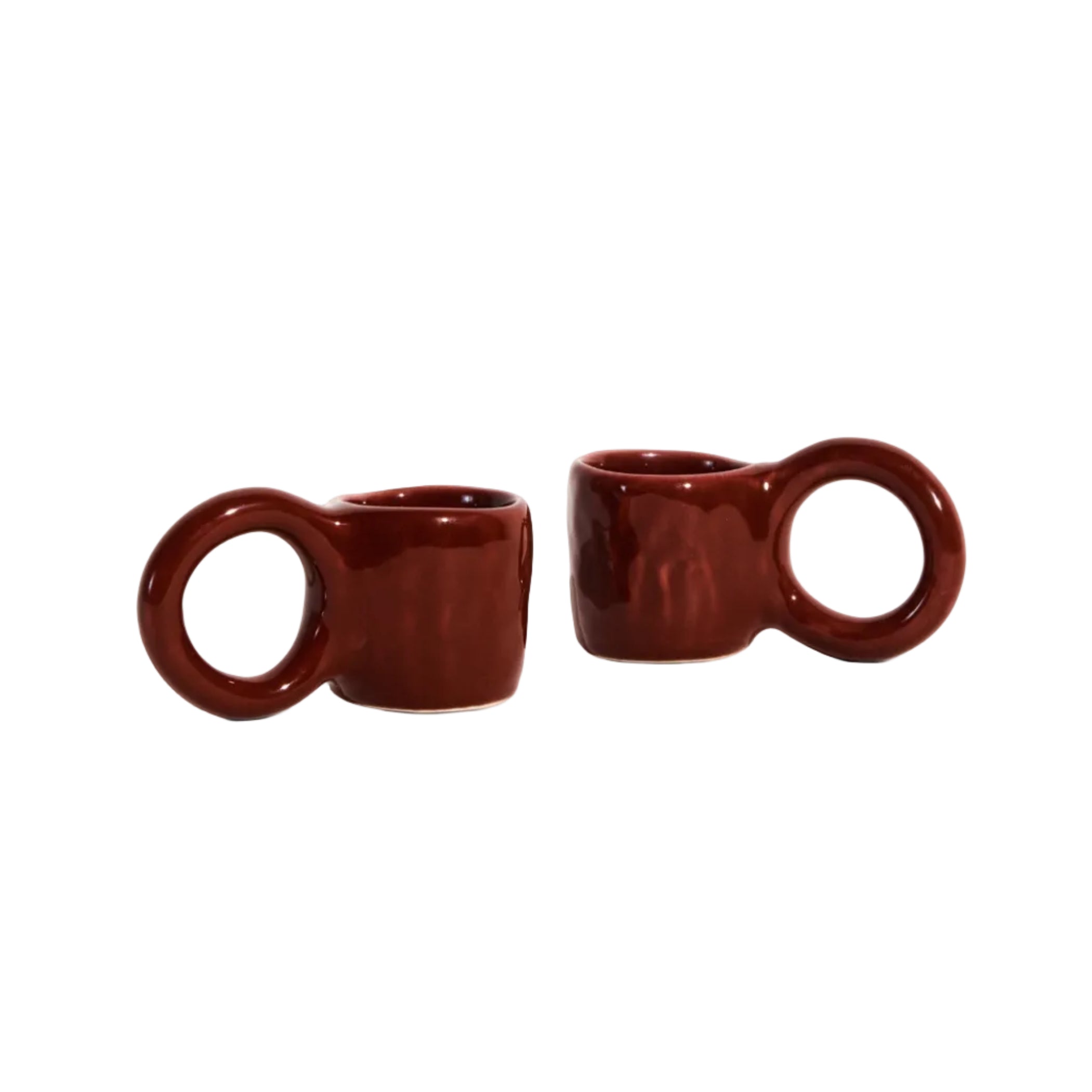 Sada šálků na espresso DONUT v třešňové barvě