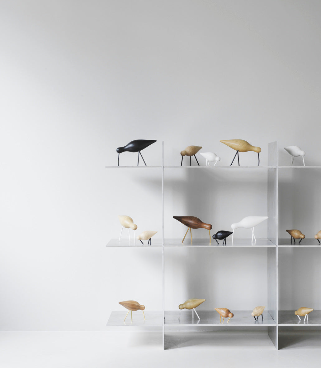 Figurka pobřežního ptáka červená s černými nohami