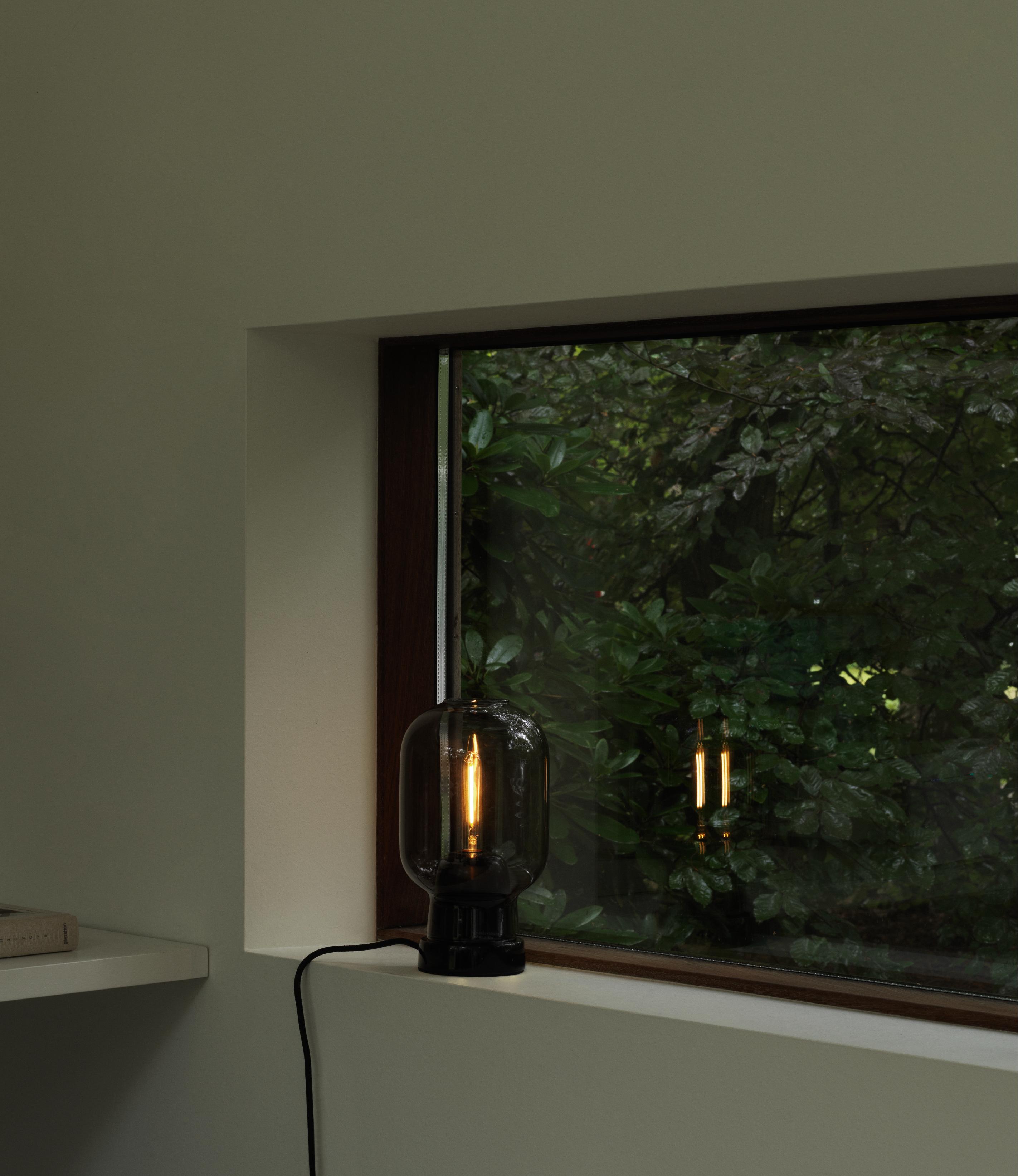 Stolní lampa AMP sklo kouřové s černým mramorem
